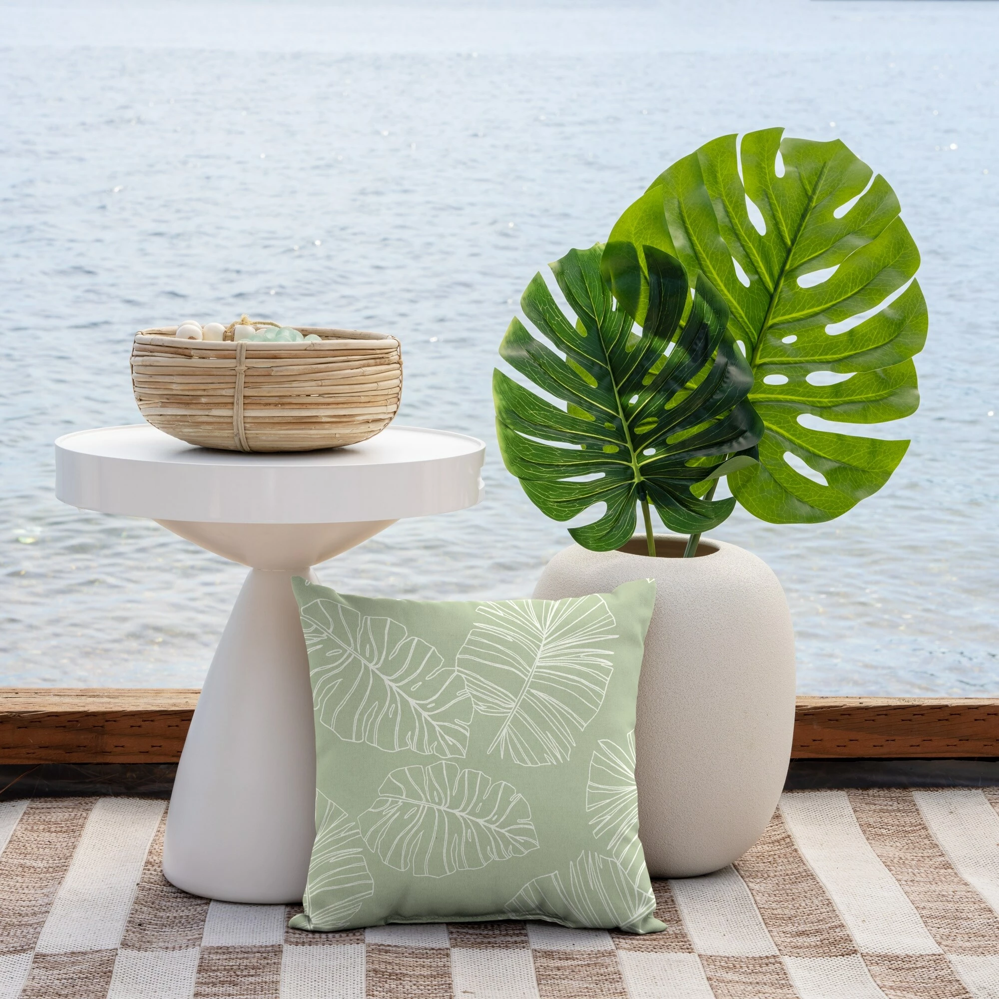 Deals ๐งจ Arden Selections 16 X 16 In Outdoor Square Throw Pillow (2-pack) Coastal Blue Geometric ๐ - Image 10