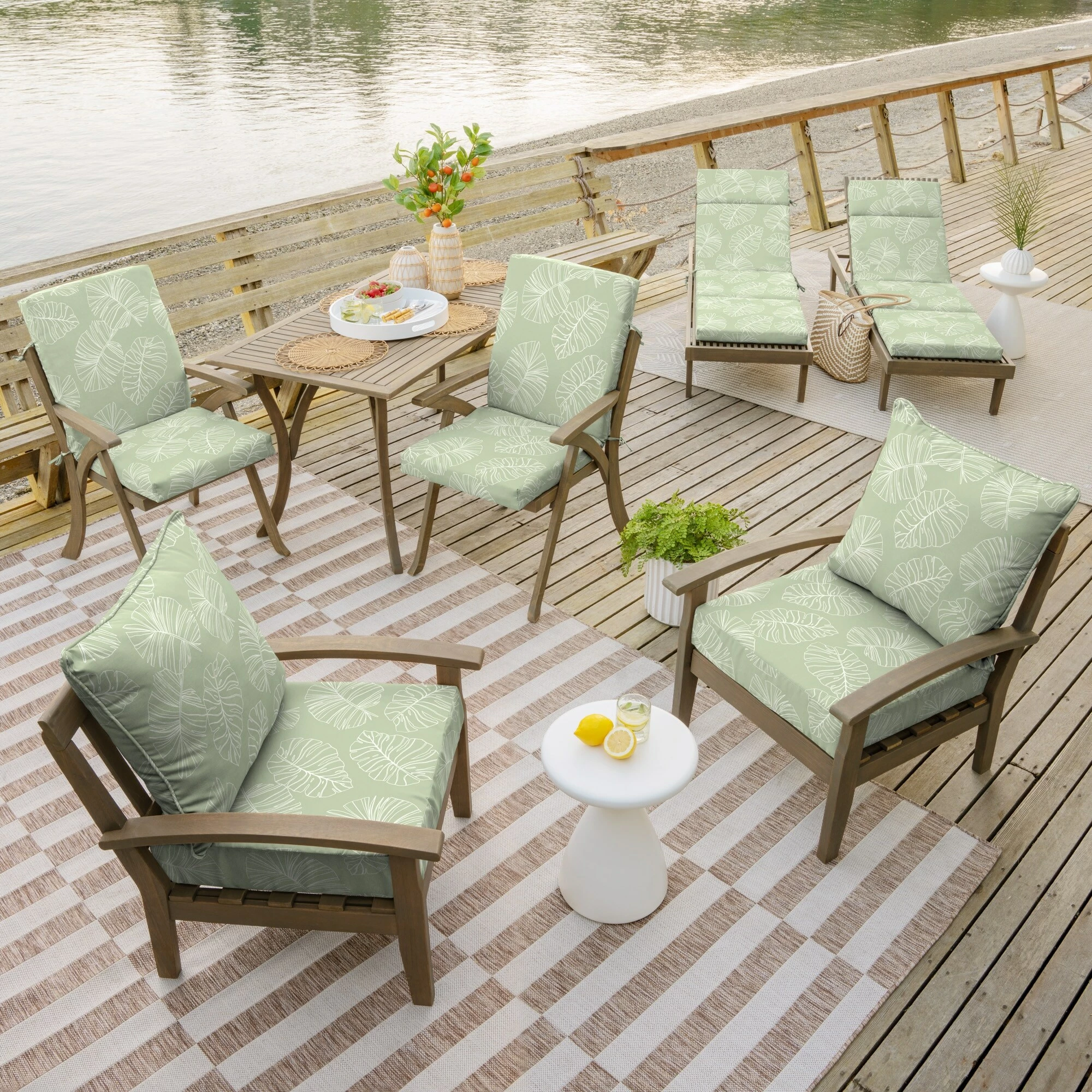 Deals ๐งจ Arden Selections 16 X 16 In Outdoor Square Throw Pillow (2-pack) Coastal Blue Geometric ๐ - Image 11