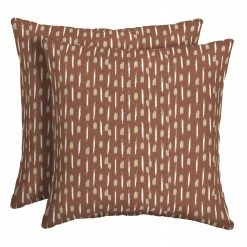 Budget 😍 Arden Selections 16 X 16 In Outdoor Square Throw Pillow (2-pack) Rust Red Brushed Texture ❤️