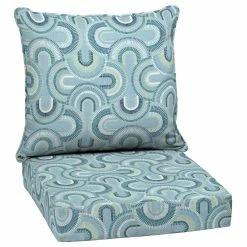 Coupon 🥰 Arden Selections Outdoor Deep Seat Set Coastal Blue Geometric ✔️