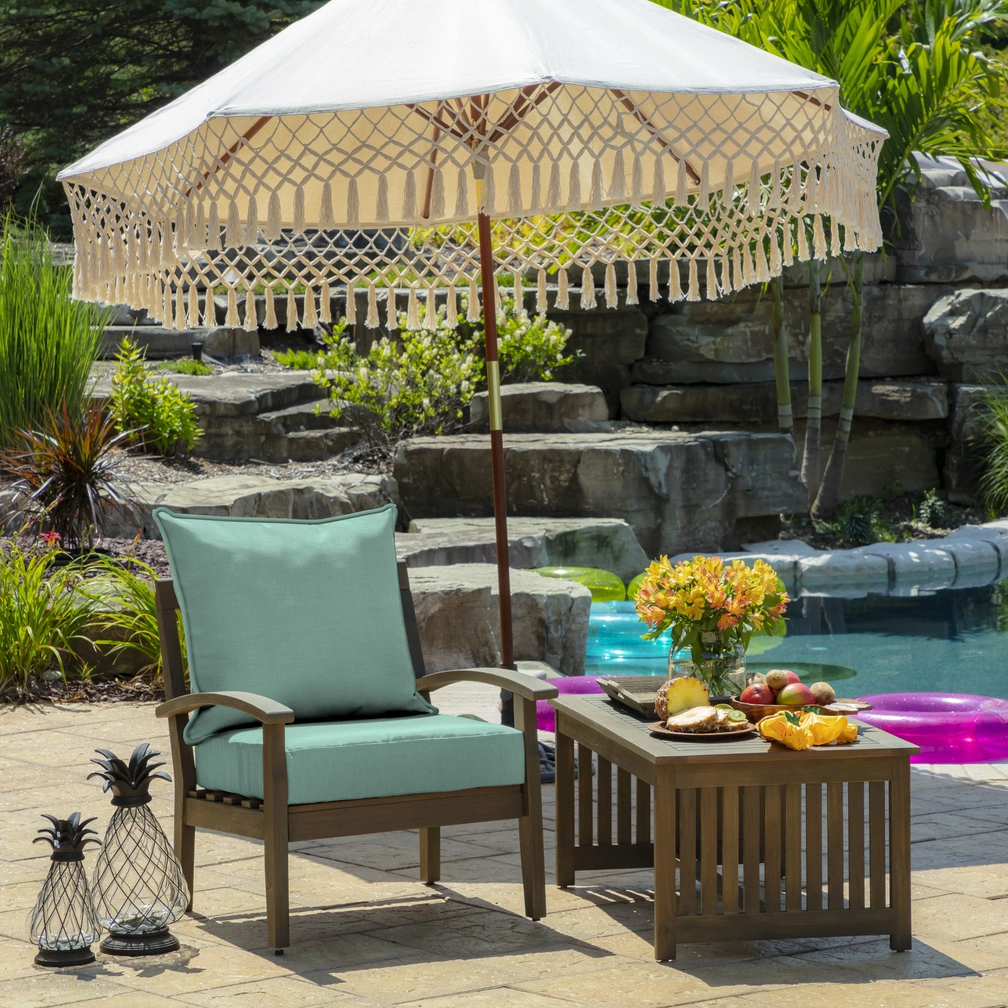 Wholesale ๐ Arden Selections Leala Aqua Outdoor Deep Seat Cushion Set - 24 W X 24 D In. ๐งจ - Image 2