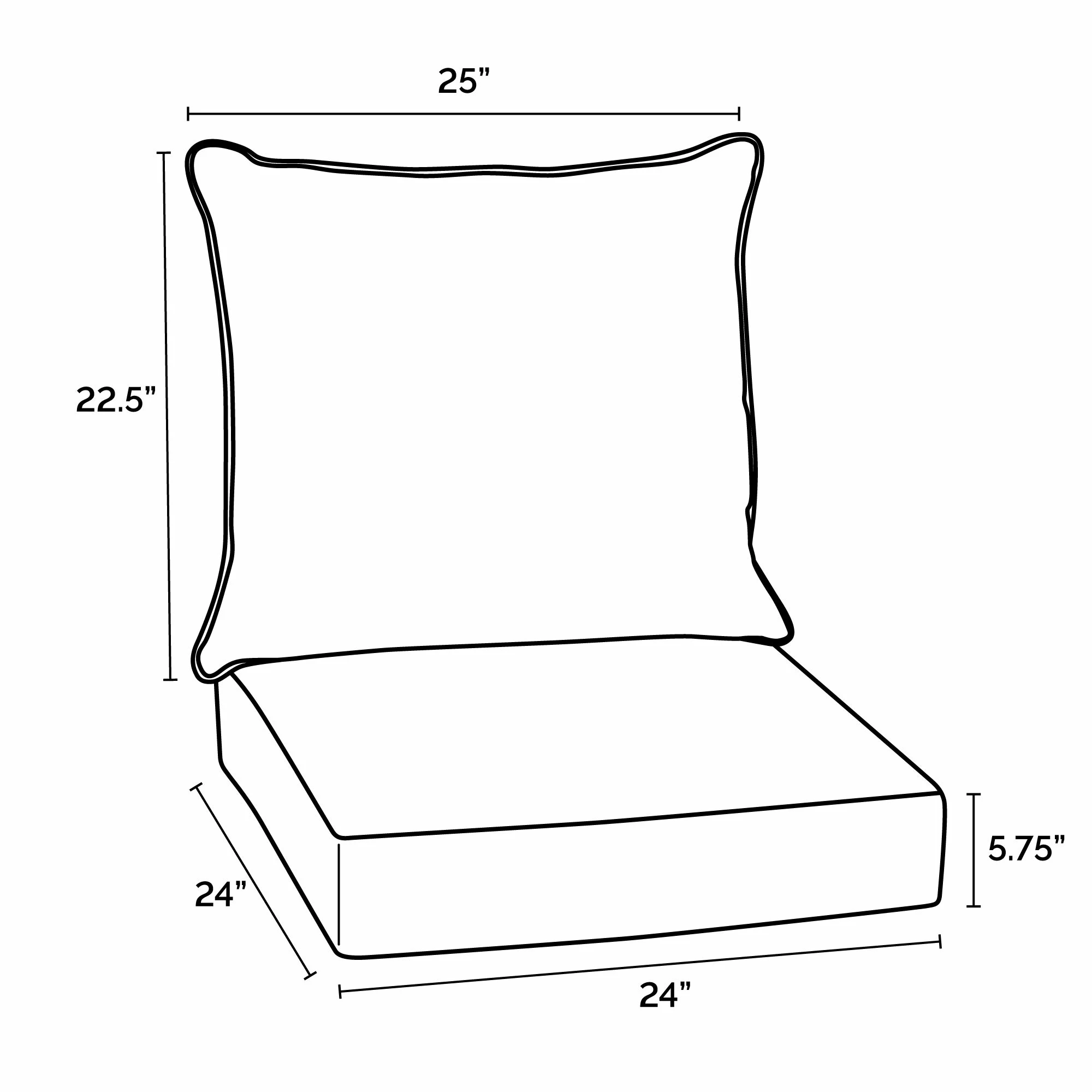 Best Pirce ๐ Arden Selections Black Simone Tropical Outdoor Deep Seat Set - 24 In L X 24 In W X 5.75 In H ๐ - Image 3