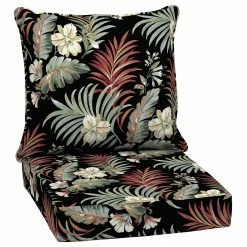 Best Pirce 👏 Arden Selections Black Simone Tropical Outdoor Deep Seat Set - 24 In L X 24 In W X 5.75 In H 👍