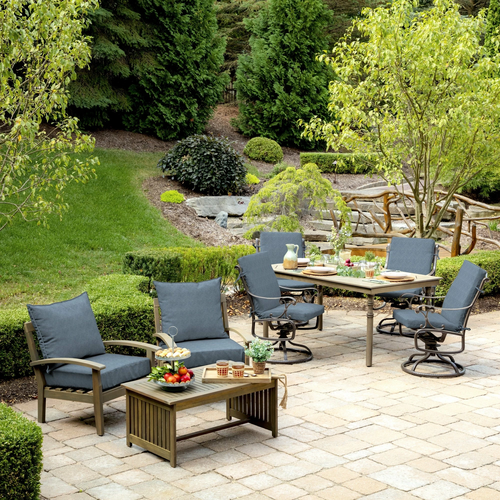 Budget ✨ Arden Selections Denim Alair Outdoor Deep Seat Cushion Set - 24 W X 24 D In. 😀 7 Budget ✨ Arden Selections Denim Alair Outdoor Deep Seat Cushion Set - 24 W X 24 D In. 😀 - Image 7