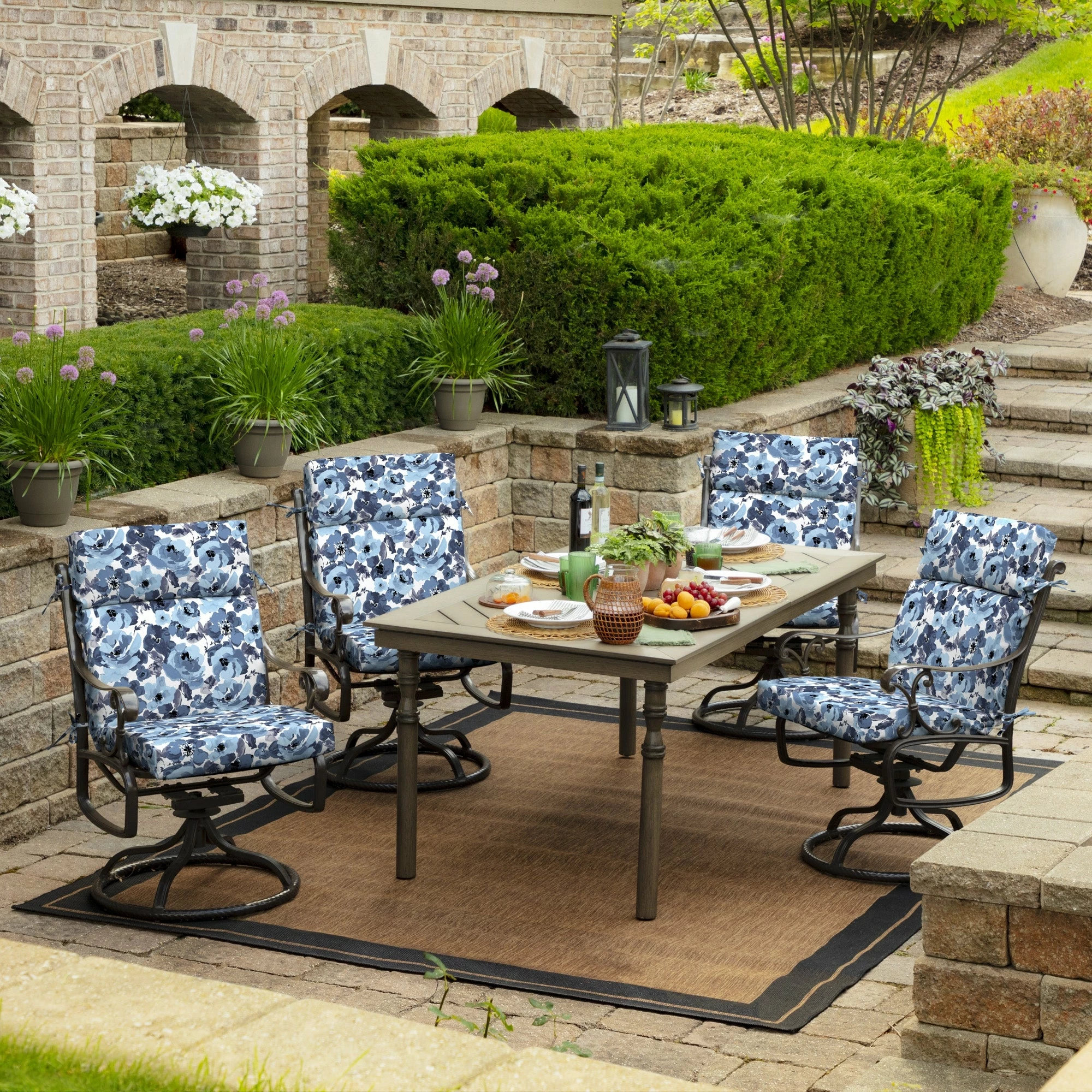 Cheap 😍 Arden Selections Bue Garden Floral Dining Chair Cushion - 44 In L X 21 In W X 4.5 In H 🔥 4 Cheap 😍 Arden Selections Bue Garden Floral Dining Chair Cushion - 44 In L X 21 In W X 4.5 In H 🔥 - Image 4