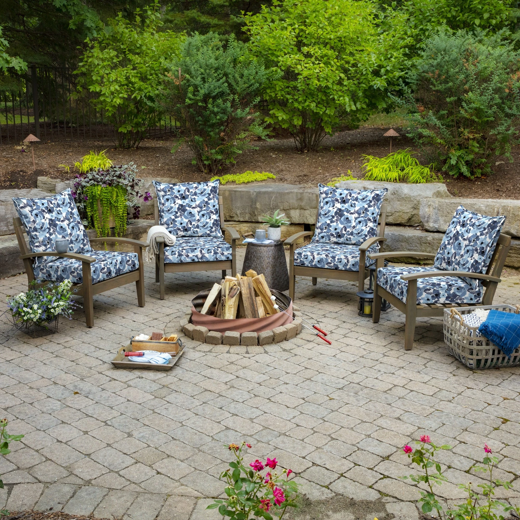 Coupon ✔️ Arden Selections Bue Garden Floral Outdoor Deep Seat Cushion Set - 24 W X 24 D In. 🌟 5 Coupon ✔️ Arden Selections Bue Garden Floral Outdoor Deep Seat Cushion Set - 24 W X 24 D In. 🌟 - Image 5