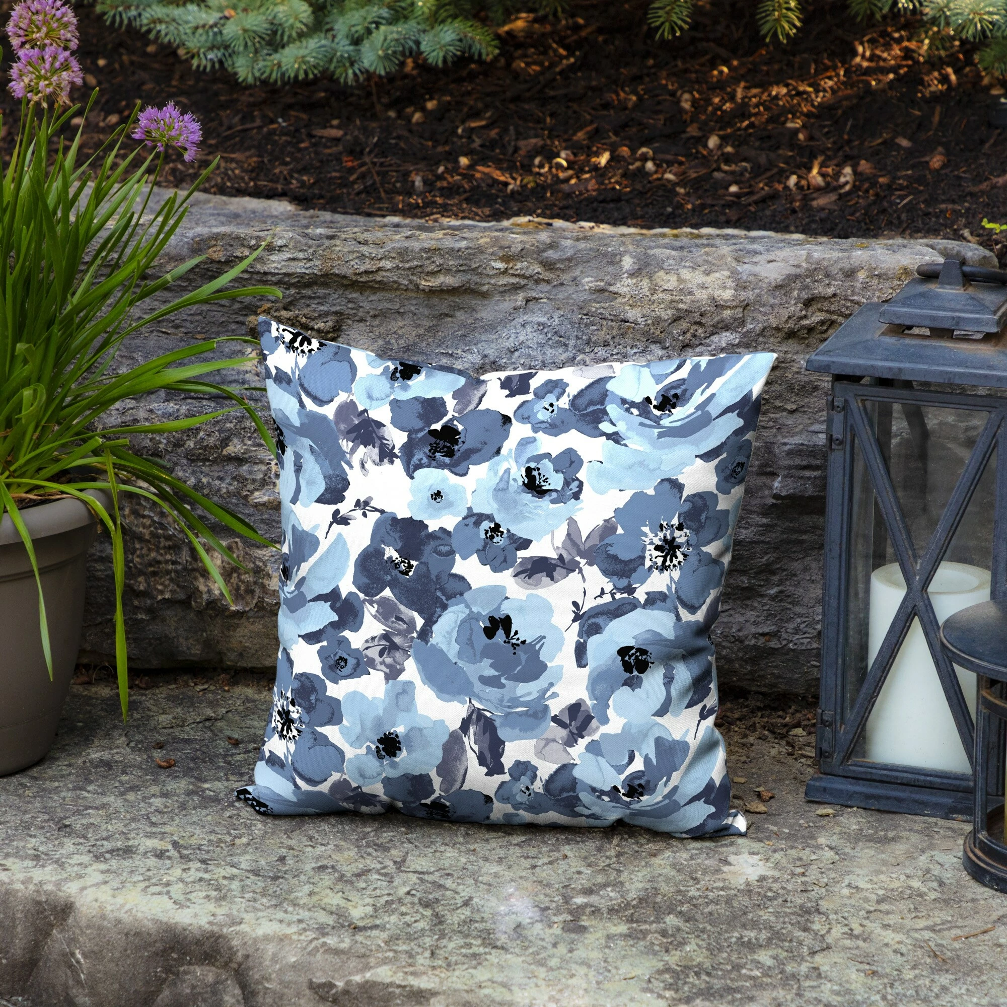 Cheap ✨ Arden Selections Blue Garden Floral Outdoor Square Pillow 2-Pack - 16" W X 16" D 💯 - Image 2