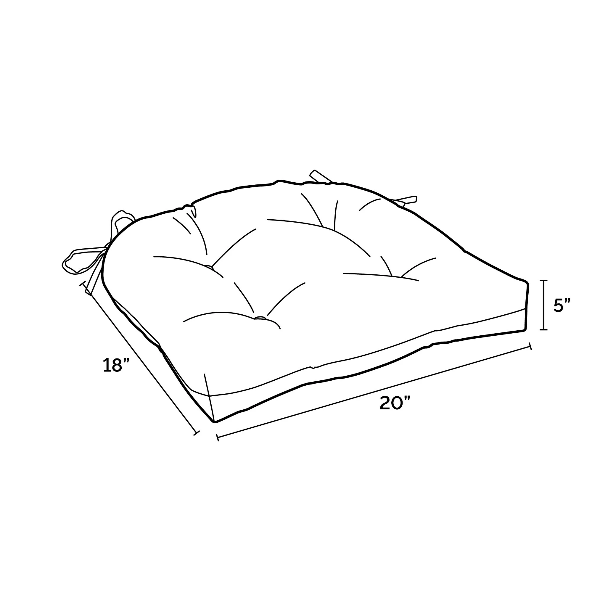 Best Sale โ Arden Selections Floral Outdoor Wicker Seat Cushion (Set Of 2) - 18 In L X 20 In W X 5 In H ๐ฏ - Image 3