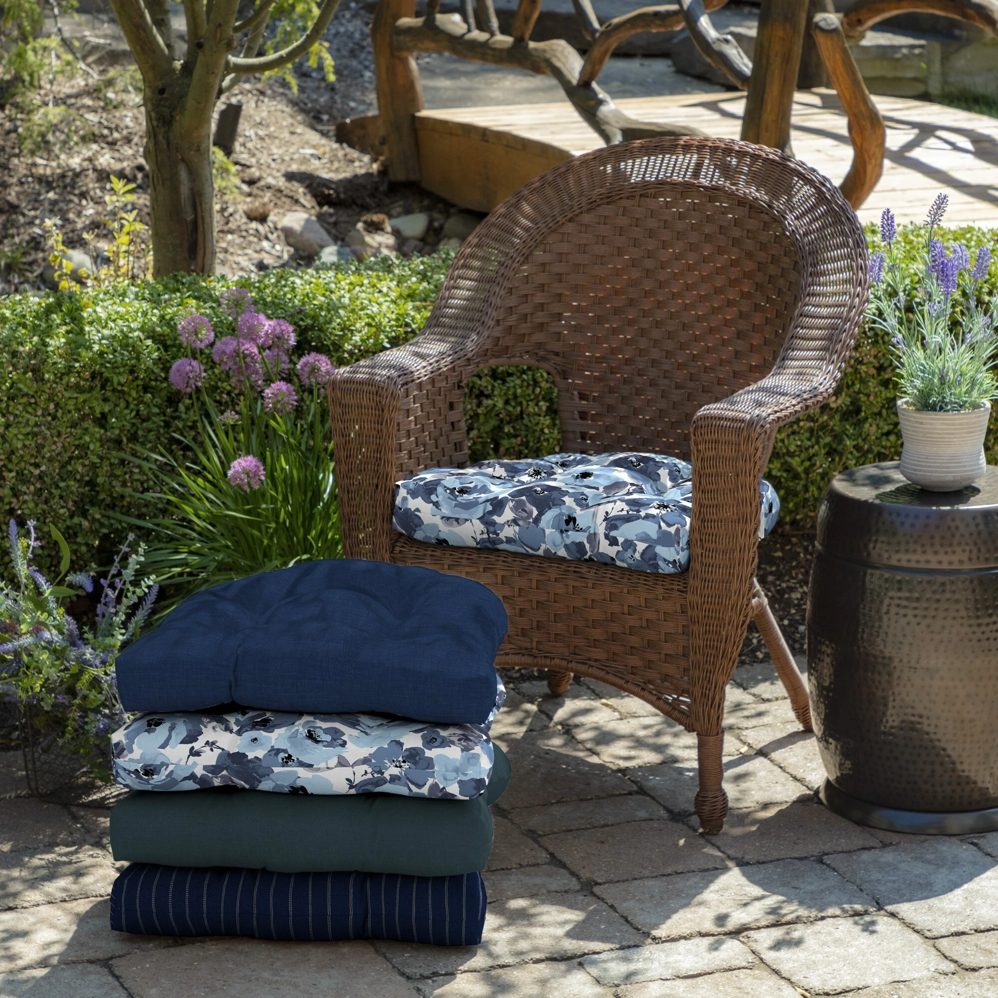 Best Sale โ Arden Selections Floral Outdoor Wicker Seat Cushion (Set Of 2) - 18 In L X 20 In W X 5 In H ๐ฏ - Image 4