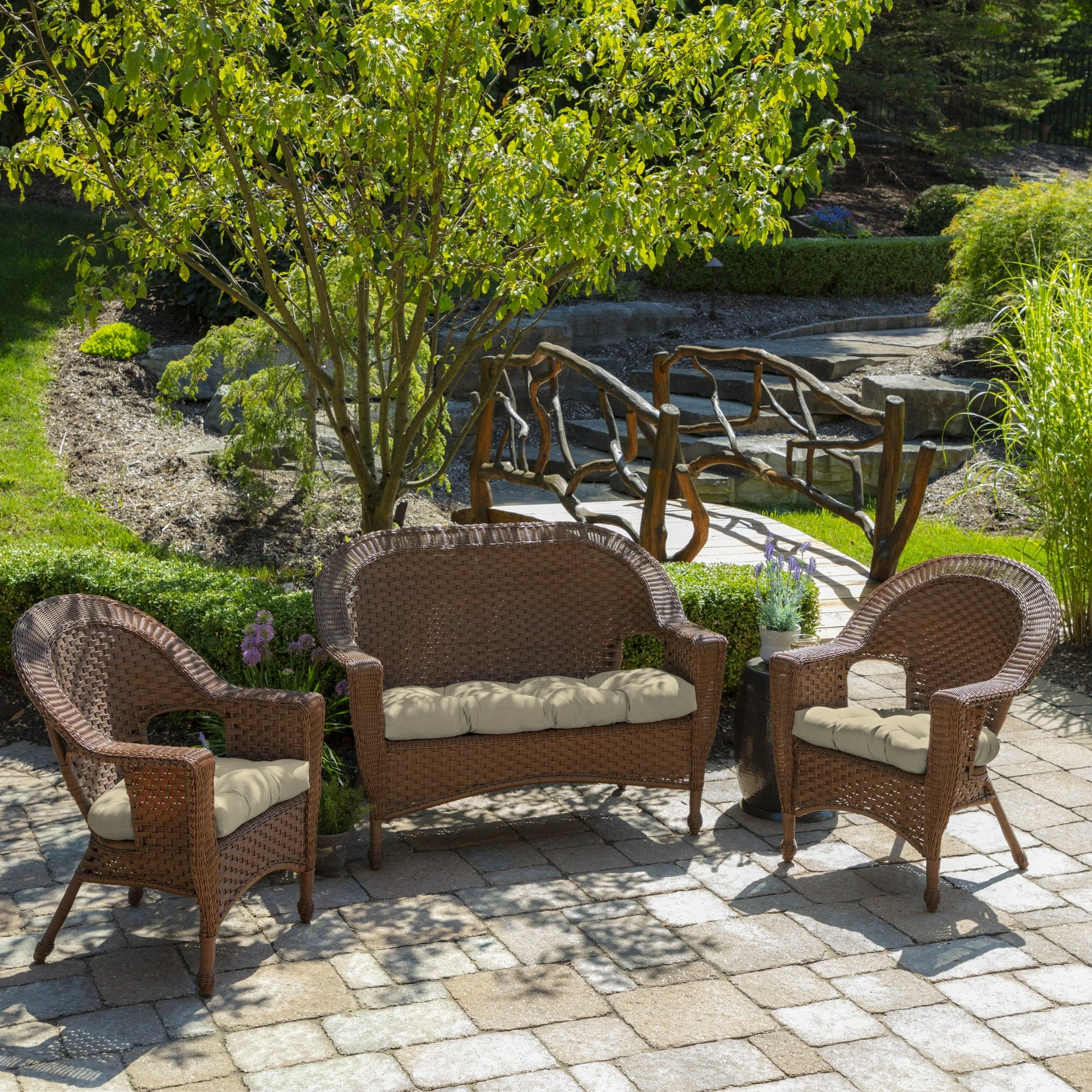 Budget 🤩 Arden Selections New Tan Leala Texture Wicker Seat Cushion 2-pack - 18 In L X 20 In W X 5 In H ⭐ 6 Budget 🤩 Arden Selections New Tan Leala Texture Wicker Seat Cushion 2-pack - 18 In L X 20 In W X 5 In H ⭐ - Image 6