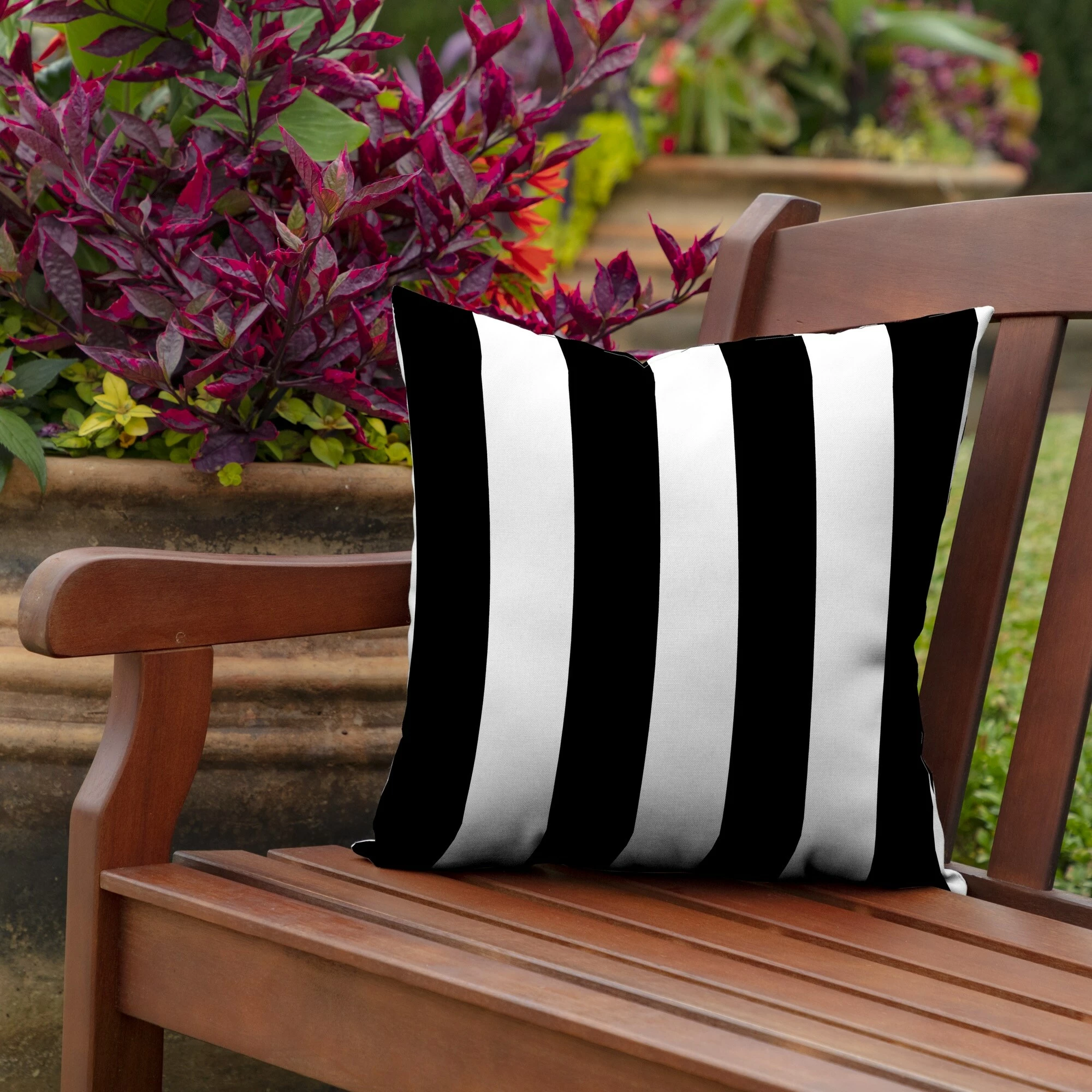 Top 10 ❤️ Arden Selections Outdoor 16 X 16 In. Square Pillow Black Cabana Stripe ✔️ - Image 3