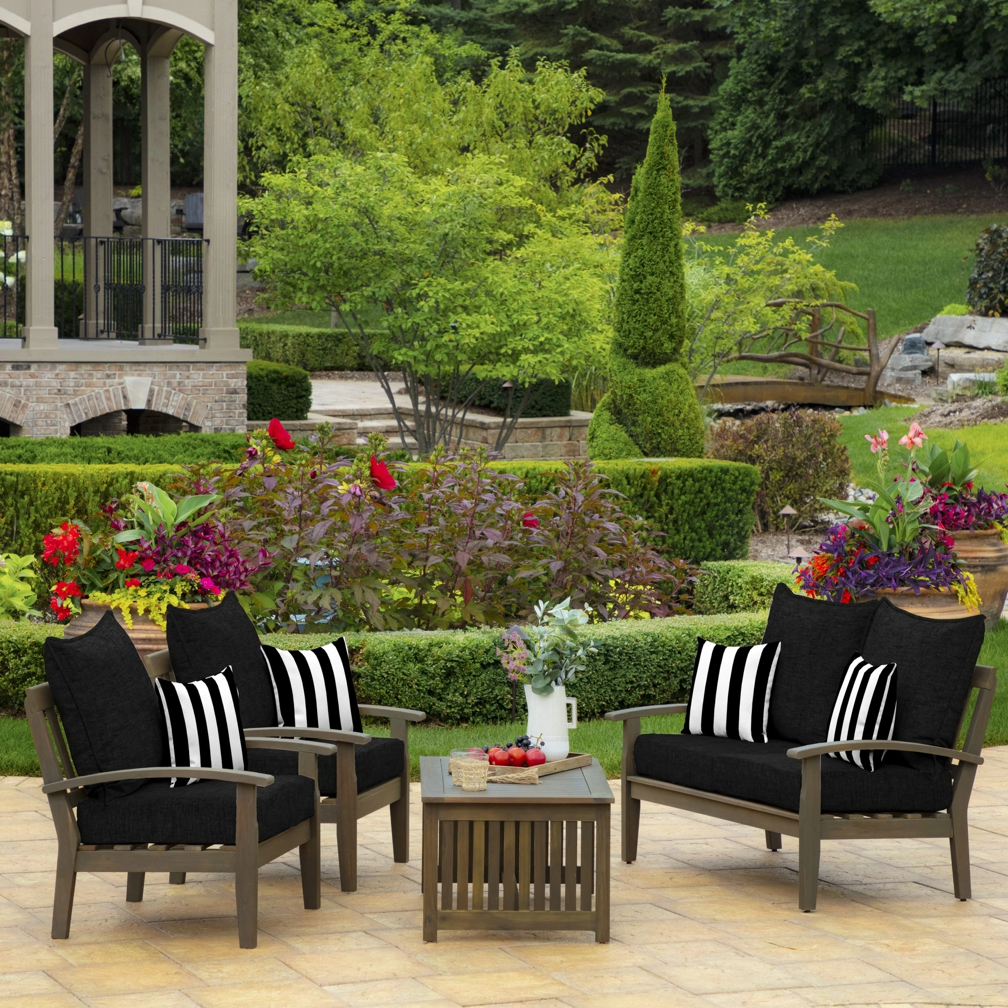 Top 10 ❤️ Arden Selections Outdoor 16 X 16 In. Square Pillow Black Cabana Stripe ✔️ - Image 4