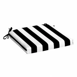 New 🧨 Arden Selections Cabana Stripes Outdoor 18 X 19 In. Seat Pad Black Cabana Stripe 😉