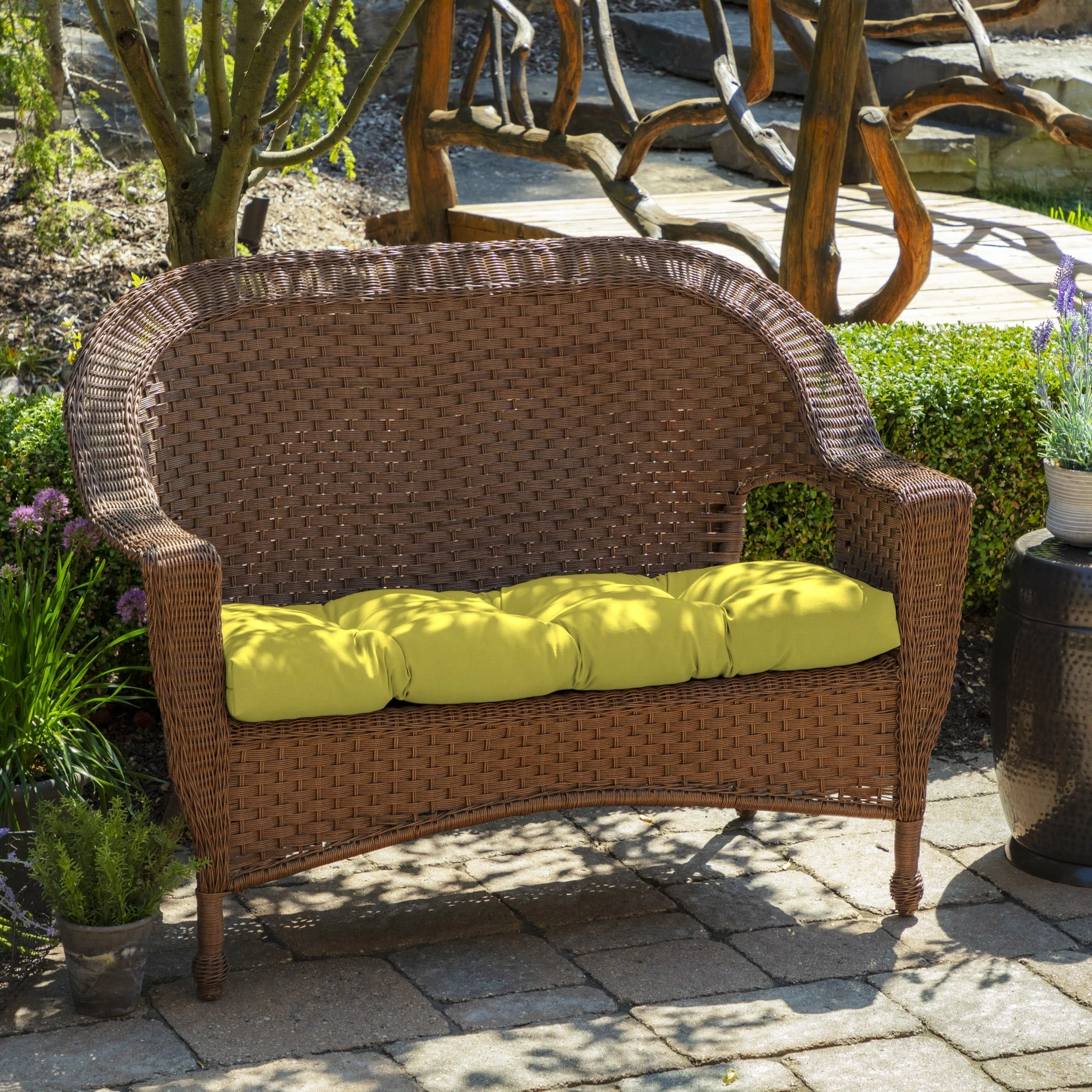 New ๐ Arden Selections Outdoor 18 X 41.5 In. Wicker Settee Lemon Yellow Leala ๐ 11 New ๐ Arden Selections Outdoor 18 X 41.5 In. Wicker Settee Lemon Yellow Leala ๐ - Image 11