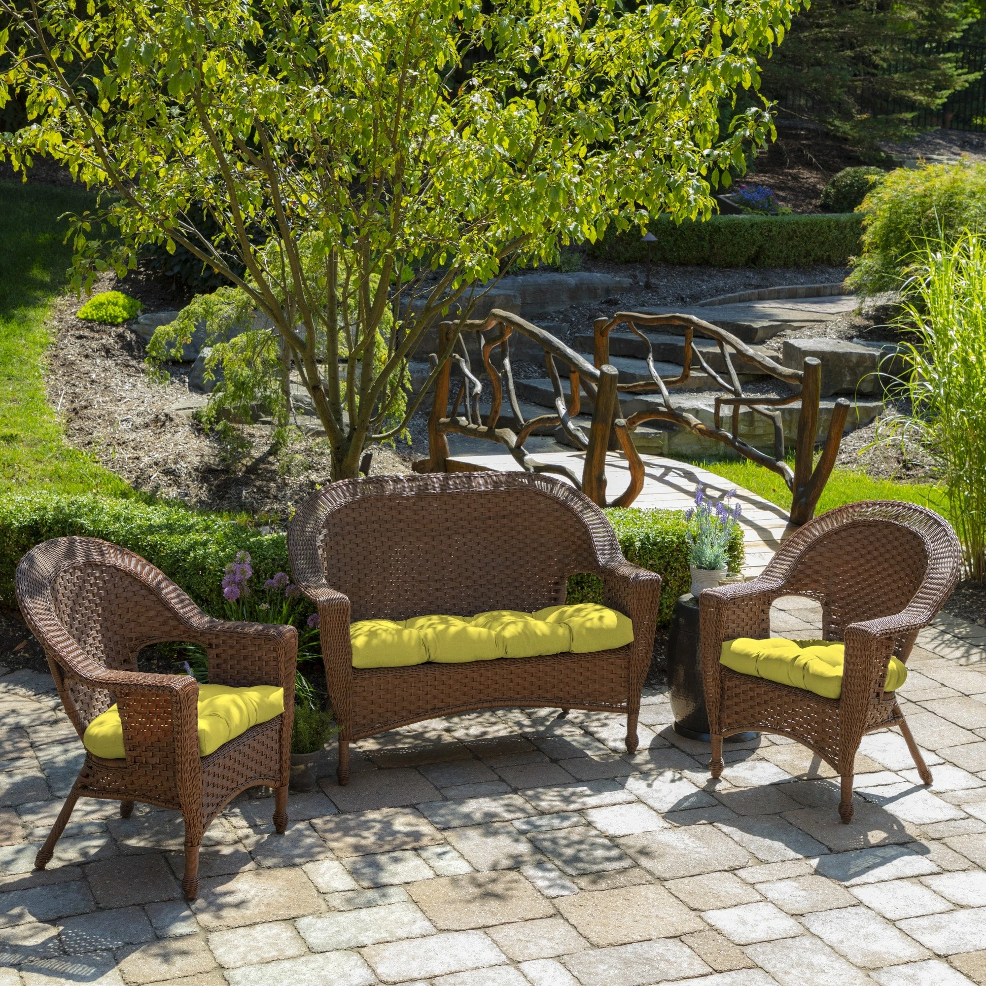 New ๐ Arden Selections Outdoor 18 X 41.5 In. Wicker Settee Lemon Yellow Leala ๐ 12 New ๐ Arden Selections Outdoor 18 X 41.5 In. Wicker Settee Lemon Yellow Leala ๐ - Image 12