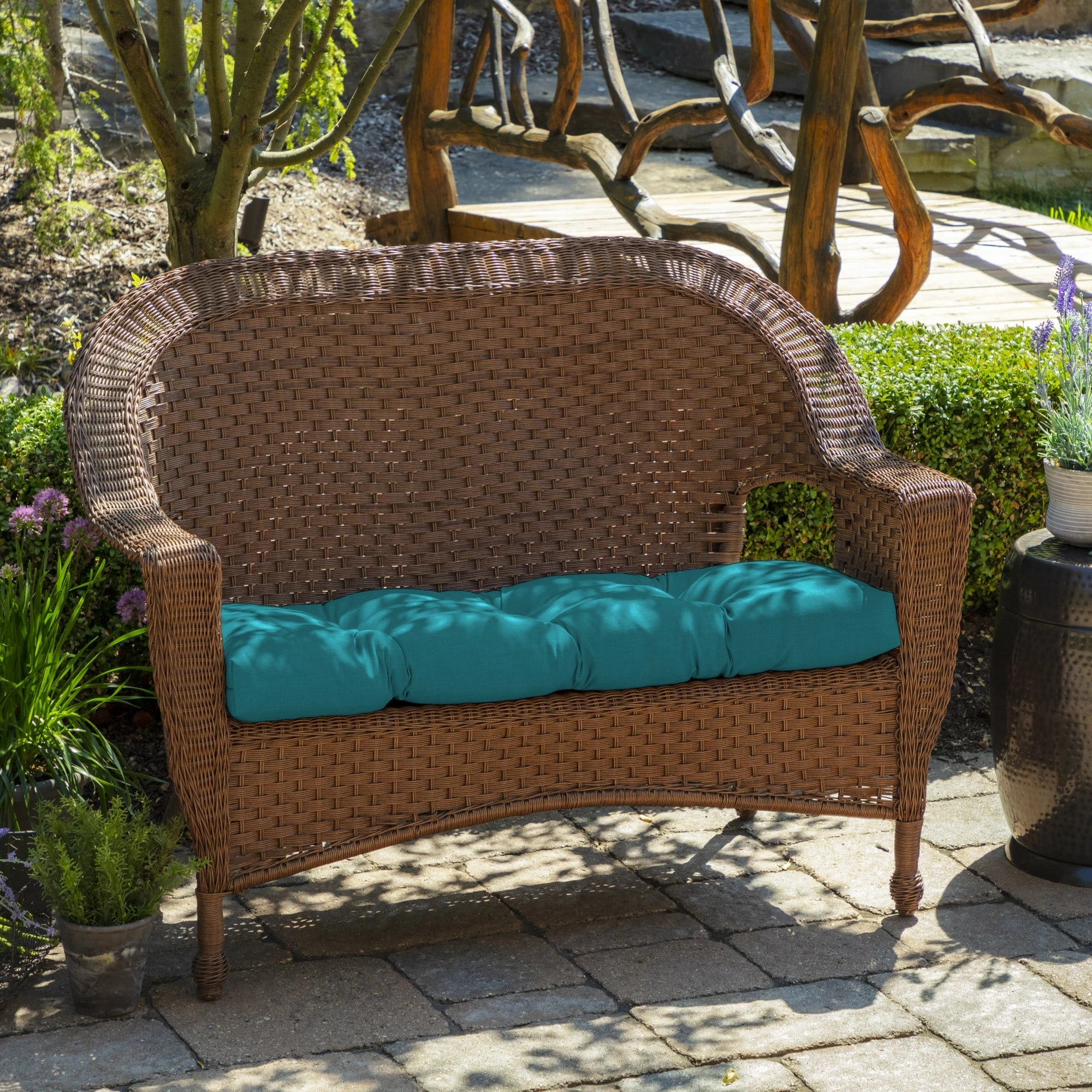 New ๐ Arden Selections Outdoor 18 X 41.5 In. Wicker Settee Lemon Yellow Leala ๐ 15 New ๐ Arden Selections Outdoor 18 X 41.5 In. Wicker Settee Lemon Yellow Leala ๐ - Image 15