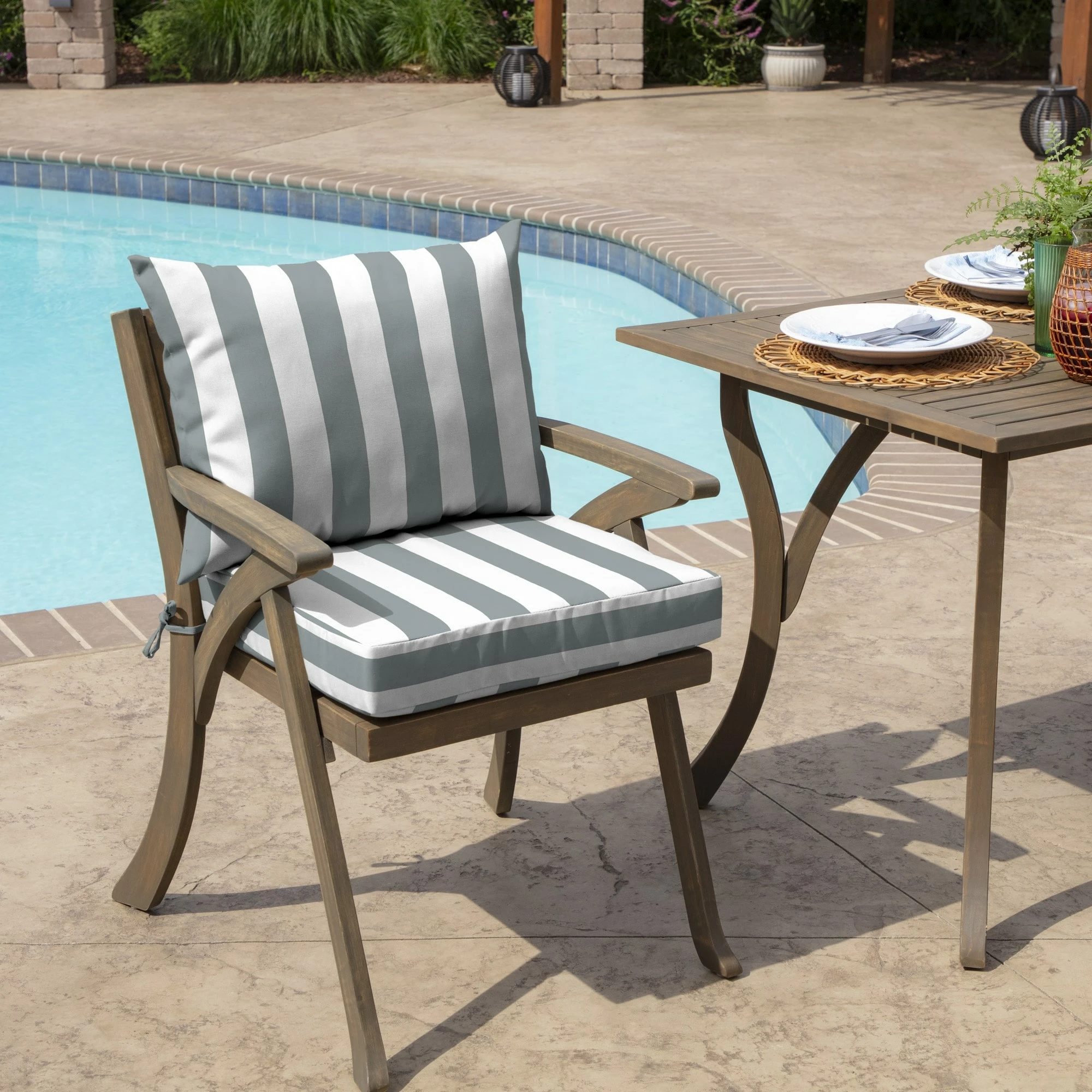 Coupon โ๏ธ Arden Selections Outdoor 21 X 21 In. Dining Chair Cushion Set Sapphire Cabana Stripe ๐งจ - Image 6