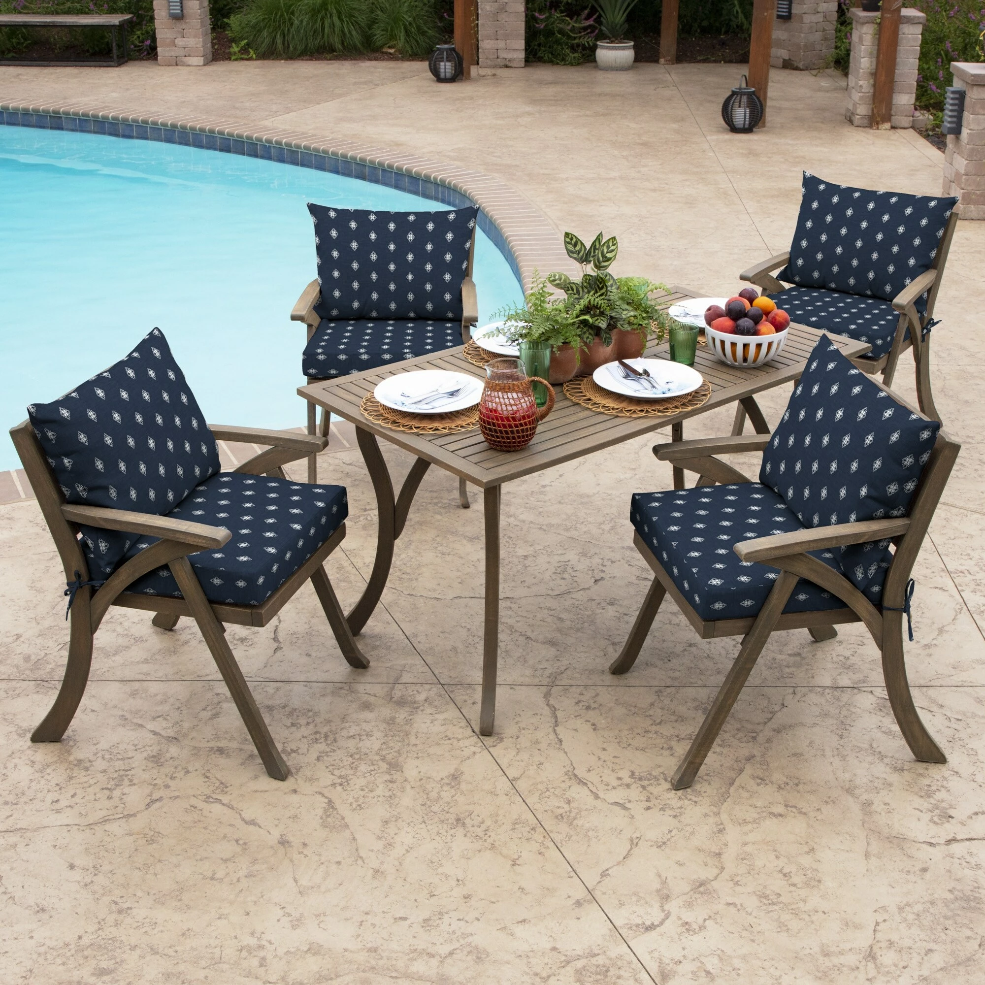New 👏 Arden Selections Americana Outdoor 21 X 21 In. Dining Chair Cushion Set Sapphire Ashland Jacobean 👏 11 New 👏 Arden Selections Americana Outdoor 21 X 21 In. Dining Chair Cushion Set Sapphire Ashland Jacobean 👏 - Image 11