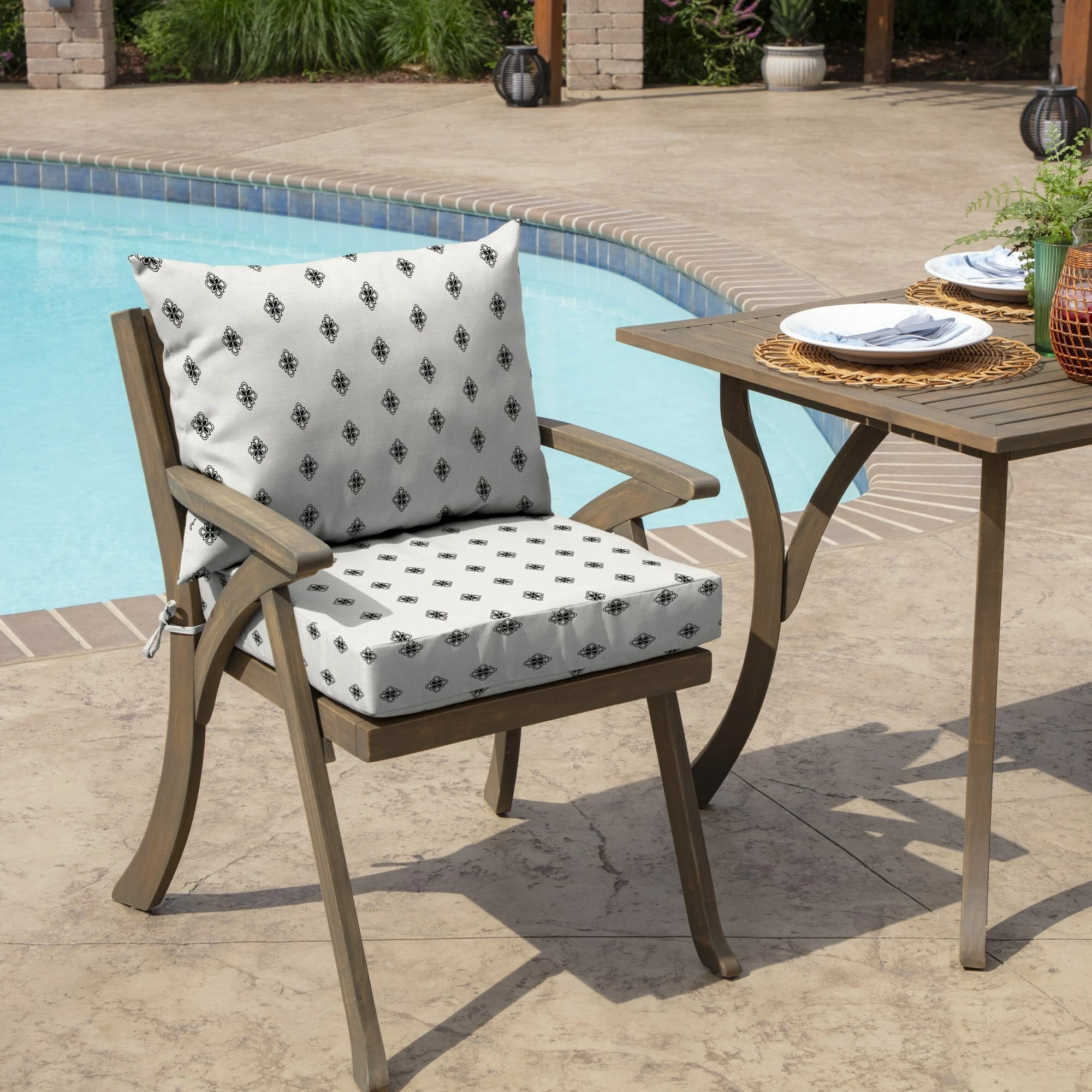 New 👏 Arden Selections Americana Outdoor 21 X 21 In. Dining Chair Cushion Set Sapphire Ashland Jacobean 👏 15 New 👏 Arden Selections Americana Outdoor 21 X 21 In. Dining Chair Cushion Set Sapphire Ashland Jacobean 👏 - Image 15