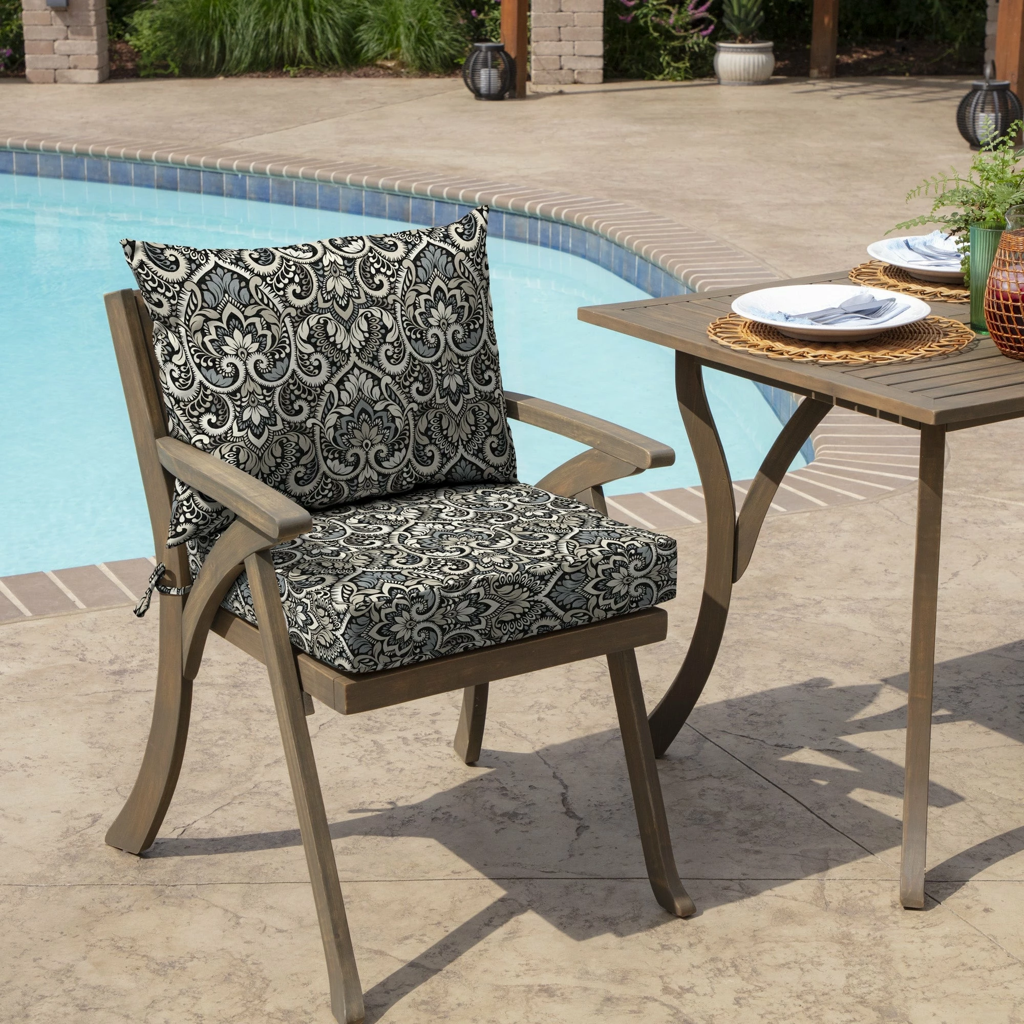 Buy ๐ Arden Selections Outdoor 21 X 21 In. Dining Chair Cushion Set Neutral Aurora Damask ๐ 10 Buy ๐ Arden Selections Outdoor 21 X 21 In. Dining Chair Cushion Set Neutral Aurora Damask ๐ - Image 10