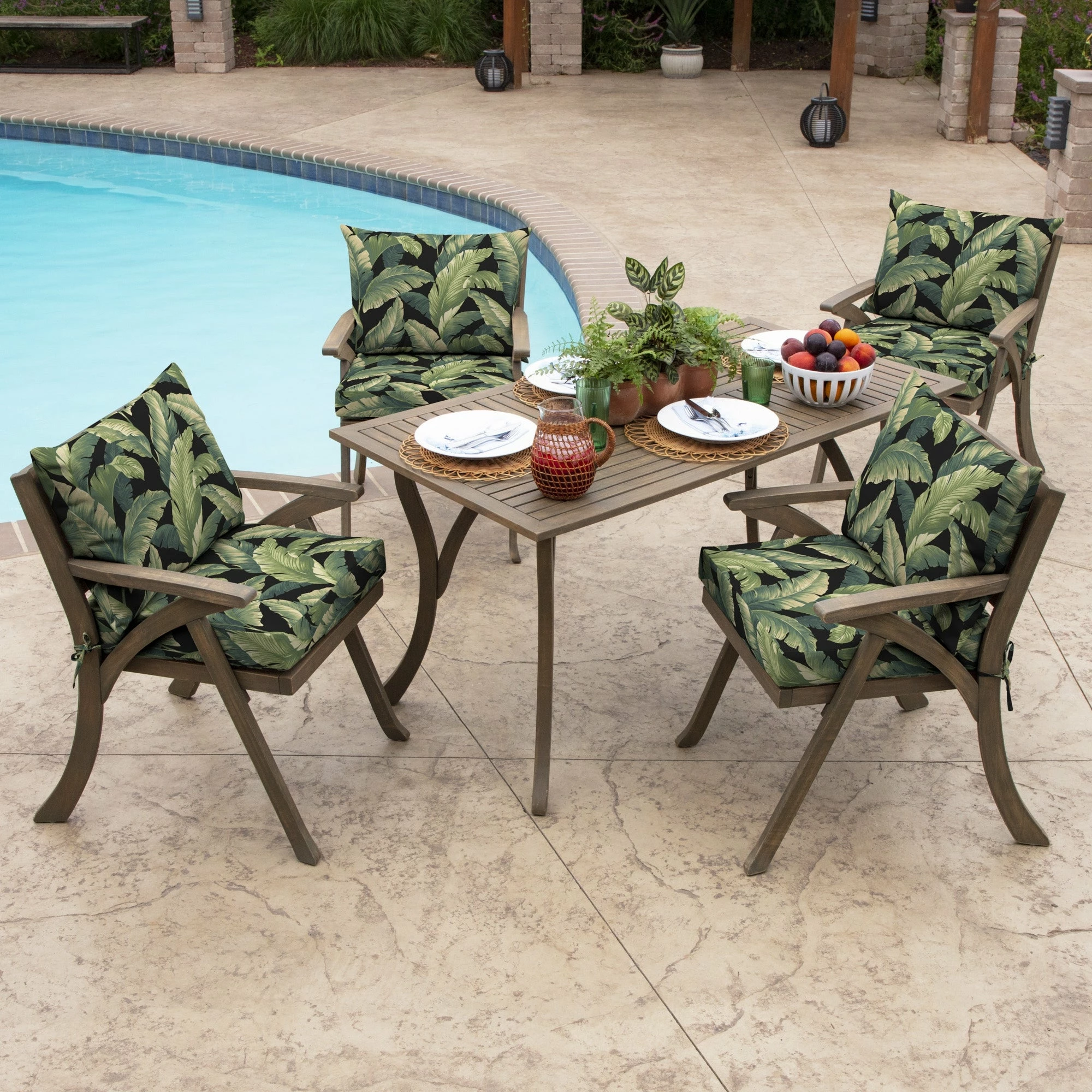 Wholesale 😍 Arden Selections Outdoor 21 X 21 In. Dining Chair Cushion Set Black Simone Tropical ❤️ 11 Wholesale 😍 Arden Selections Outdoor 21 X 21 In. Dining Chair Cushion Set Black Simone Tropical ❤️ - Image 11