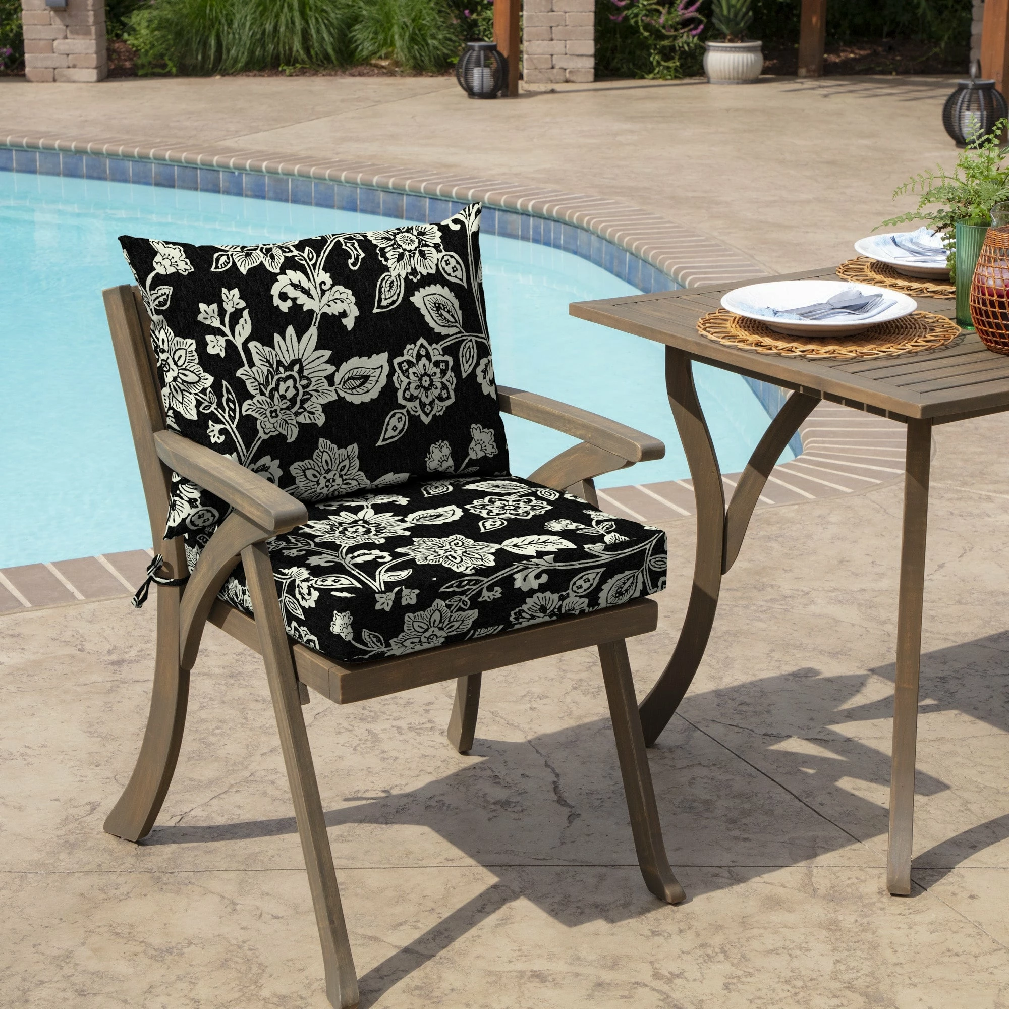 Wholesale 😍 Arden Selections Outdoor 21 X 21 In. Dining Chair Cushion Set Black Simone Tropical ❤️ 15 Wholesale 😍 Arden Selections Outdoor 21 X 21 In. Dining Chair Cushion Set Black Simone Tropical ❤️ - Image 15
