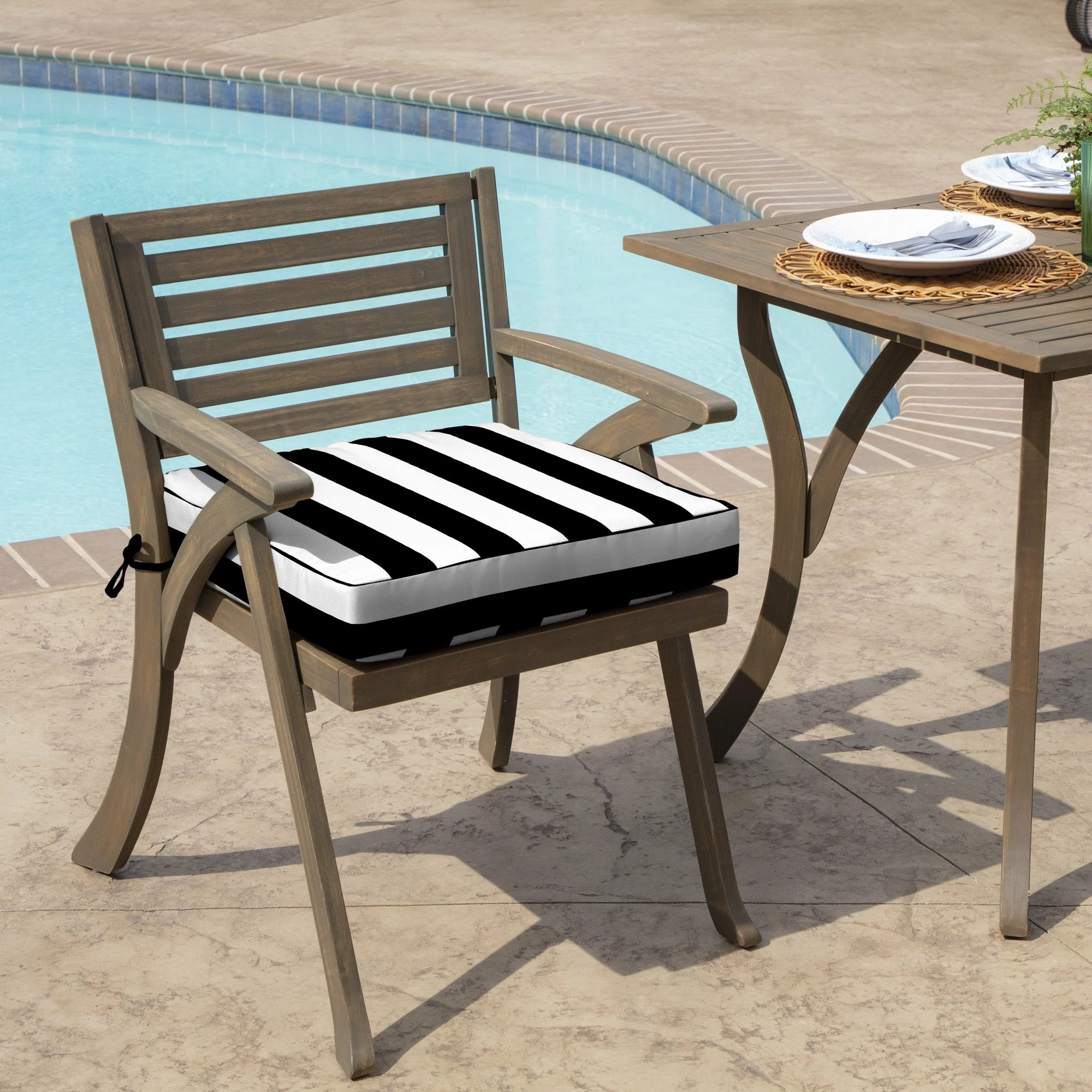 Top 10 ⌛ Arden Selections Cabana Stripe Outdoor 21 X 21 In. Seat Cushion Black Cabana Stripe 👍 - Image 10