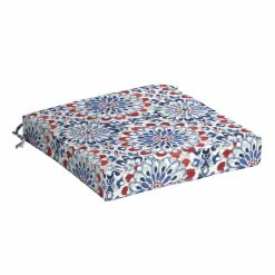 Best deal 🤩 Arden Selections Americana Outdoor 21 X 21 In. Seat Cushion Sapphire Ashland Jacobean 😀