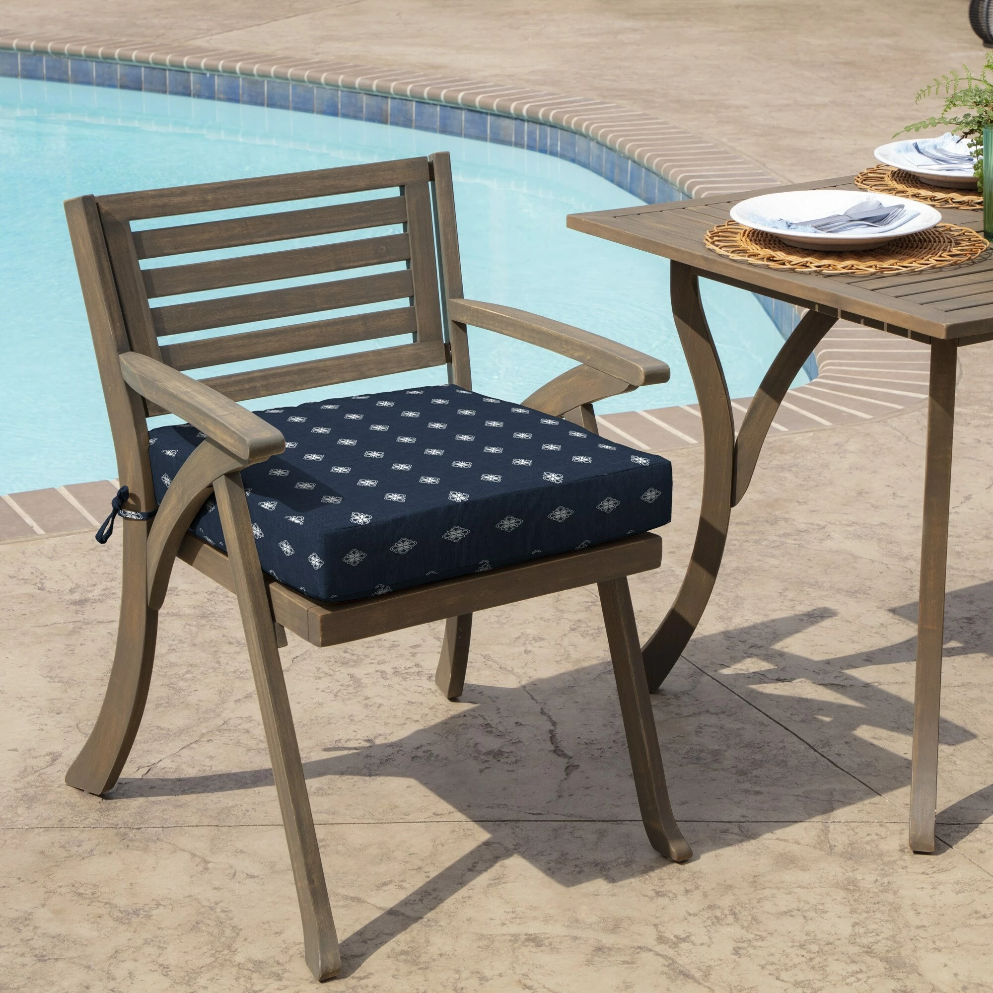 Best deal 🤩 Arden Selections Americana Outdoor 21 X 21 In. Seat Cushion Sapphire Ashland Jacobean 😀 6 Best deal 🤩 Arden Selections Americana Outdoor 21 X 21 In. Seat Cushion Sapphire Ashland Jacobean 😀 - Image 6