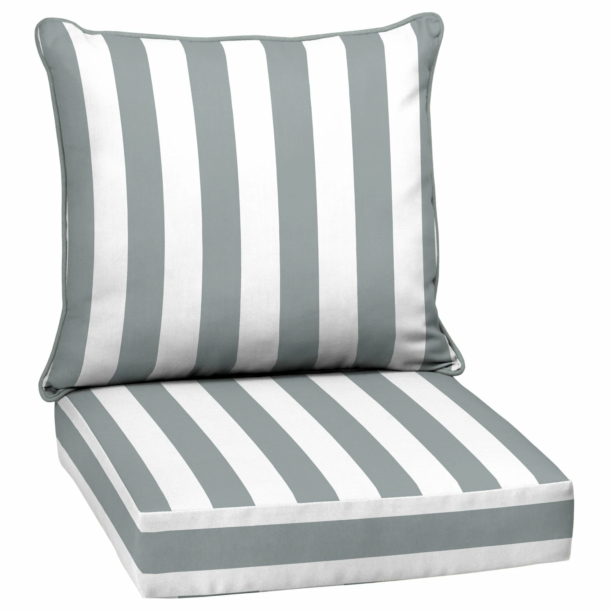 Wholesale ❤️ Arden Selections 24-inch Square Striped Deep Seat Outdoor Cushion Set Black Cabana Stripe 🧨 - Image 14