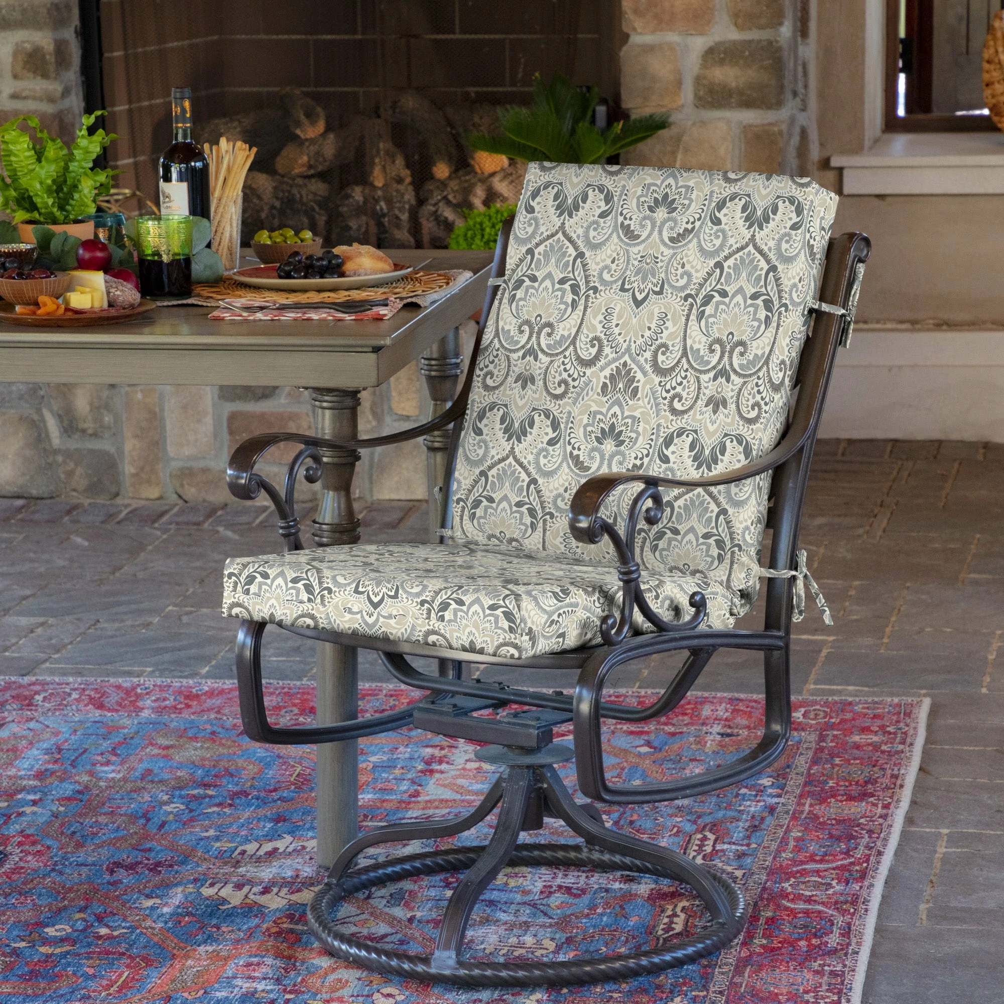 Outlet ๐ Arden Selections Aurora Damask Outdoor Dining Chair Cushion Neutral Aurora Damask ๐ 5 Outlet ๐ Arden Selections Aurora Damask Outdoor Dining Chair Cushion Neutral Aurora Damask ๐ - Image 5