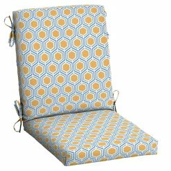 Discount 🤩 Arden Selections Splash Outdoor Dining Chair Cushion Sapphire Blue Leala Stripe 🧨 18 Discount 🤩 Arden Selections Splash Outdoor Dining Chair Cushion Sapphire Blue Leala Stripe 🧨 -Arden Selections Shop Arden Selections Outdoor 44 x 20 in. High Back Dining Chair Cushion 64