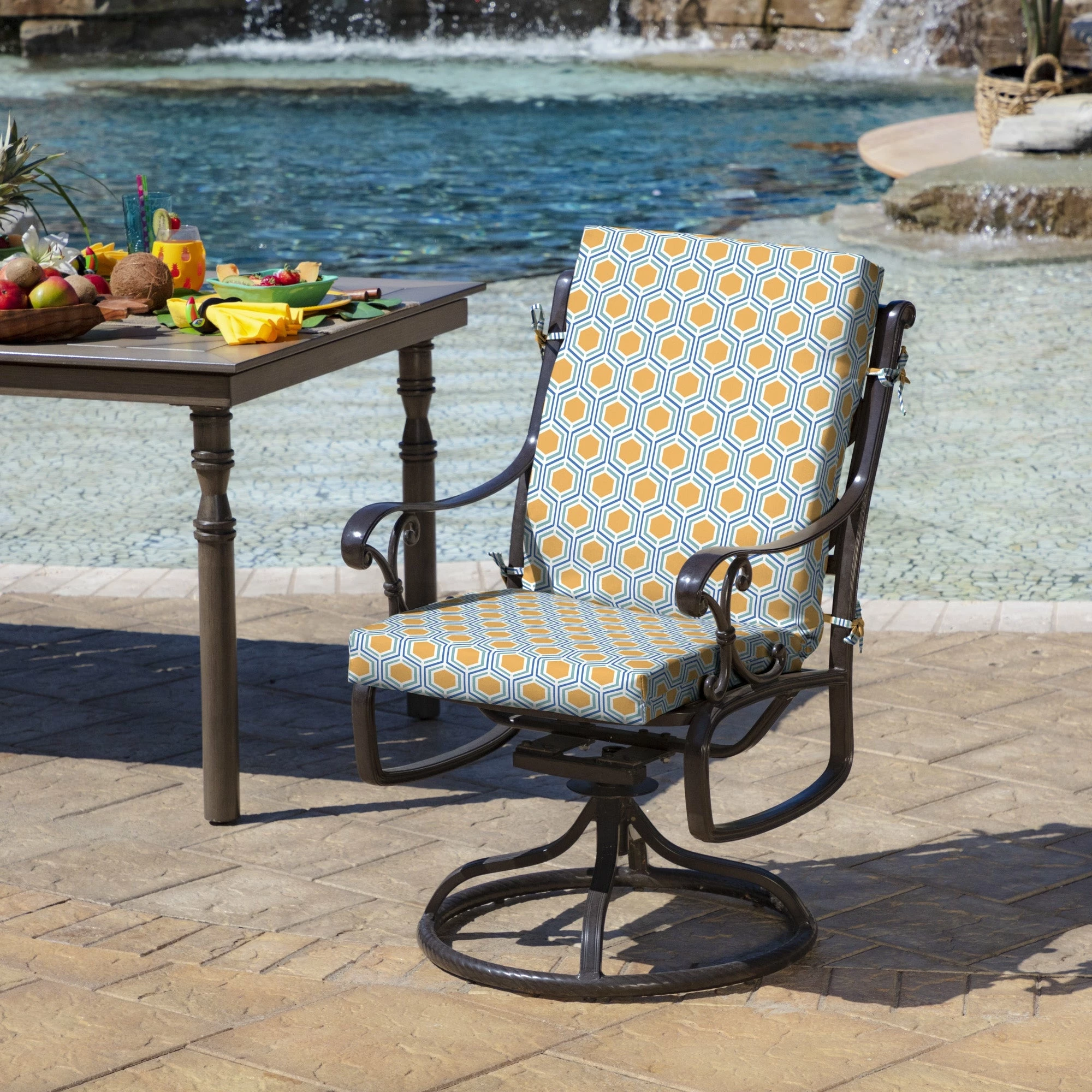 Discount 🤩 Arden Selections Splash Outdoor Dining Chair Cushion Sapphire Blue Leala Stripe 🧨 5 Discount 🤩 Arden Selections Splash Outdoor Dining Chair Cushion Sapphire Blue Leala Stripe 🧨 - Image 5
