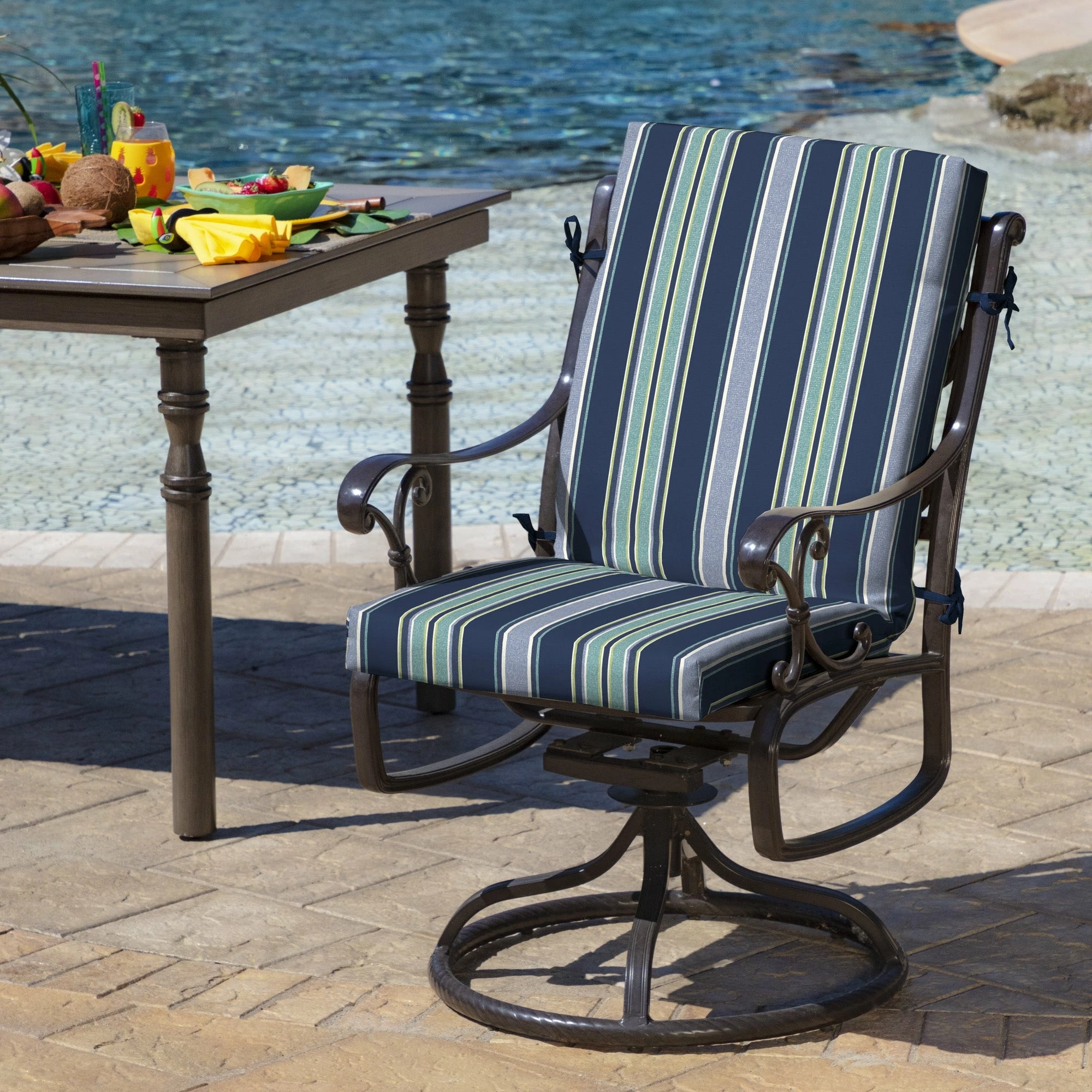 Discount 🤩 Arden Selections Splash Outdoor Dining Chair Cushion Sapphire Blue Leala Stripe 🧨 12 Discount 🤩 Arden Selections Splash Outdoor Dining Chair Cushion Sapphire Blue Leala Stripe 🧨 - Image 12