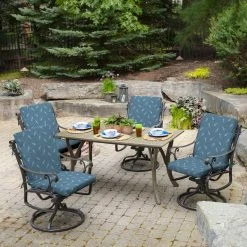 Coupon 🥰 Arden Selections Outdoor Dining Chair Cushion Bue Garden Floral 🥰 -Arden Selections Shop Arden Selections Outdoor 44 x 20 in. High Back Dining Chair Cushion 77