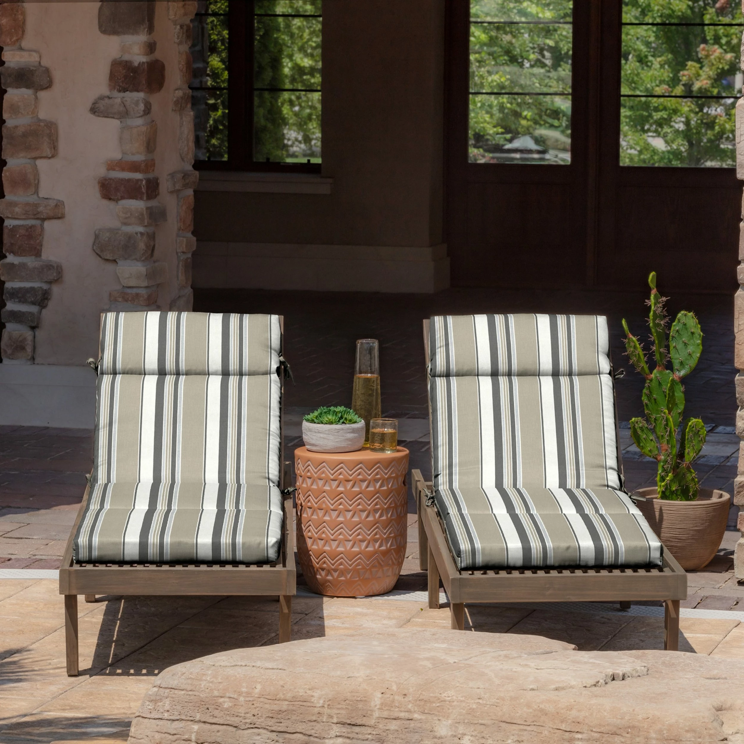 Cheap ๐ Arden Selections Outdoor Chaise Lounge Cushion - 72"L X 21"W - 72"L X 21"W Teal Cobalt Stripe ๐ 6 Cheap ๐ Arden Selections Outdoor Chaise Lounge Cushion - 72"L X 21"W - 72"L X 21"W Teal Cobalt Stripe ๐ - Image 6