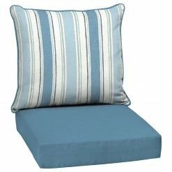 Top 10 🧨 Arden Selections Outdoor Deep Seating Cushion Set 24 X 24 - 46.5"L X 24"W French Blue Linen Stripe 🤩