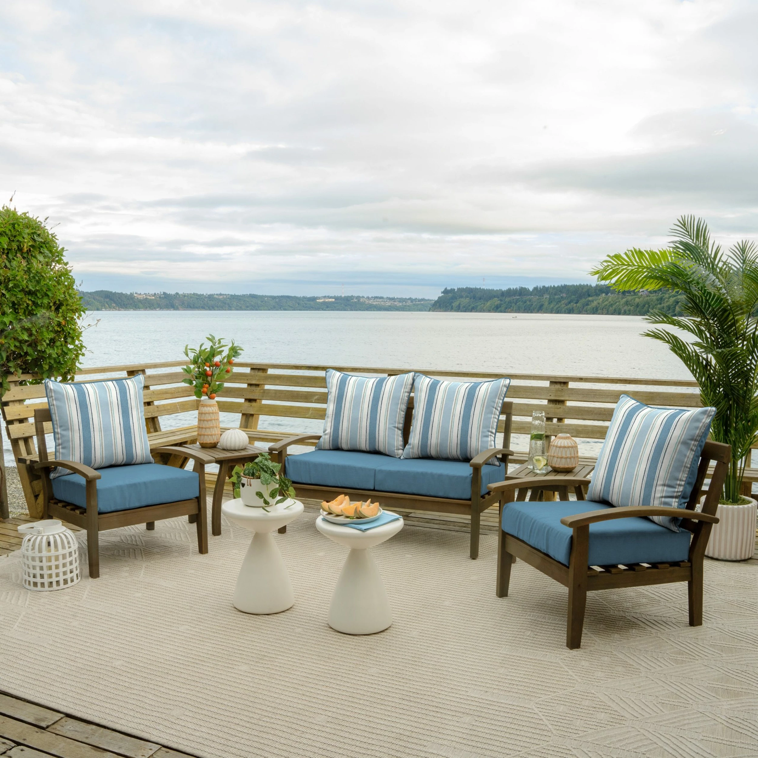 Top 10 ๐งจ Arden Selections Outdoor Deep Seating Cushion Set 24 X 24 - 46.5"L X 24"W French Blue Linen Stripe ๐คฉ 2 Top 10 ๐งจ Arden Selections Outdoor Deep Seating Cushion Set 24 X 24 - 46.5"L X 24"W French Blue Linen Stripe ๐คฉ - Image 2
