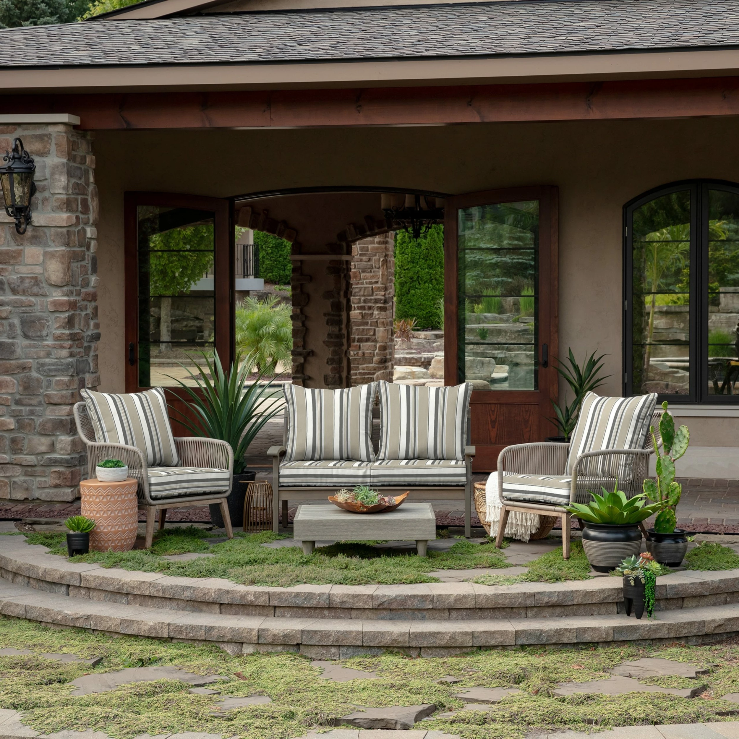 Top 10 ๐งจ Arden Selections Outdoor Deep Seating Cushion Set 24 X 24 - 46.5"L X 24"W French Blue Linen Stripe ๐คฉ 6 Top 10 ๐งจ Arden Selections Outdoor Deep Seating Cushion Set 24 X 24 - 46.5"L X 24"W French Blue Linen Stripe ๐คฉ - Image 6