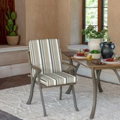 New 💯 Arden Selections Outdoor Dining Chair Cushion - 44"L X 20"W - 44"L X 20"W French Blue Linen Stripe 🛒 -Arden Selections Shop Arden Selections Outdoor Dining Chair Cushion 20 x 20 4422L x 2022W 14