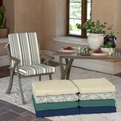 New 💯 Arden Selections Outdoor Dining Chair Cushion - 44"L X 20"W - 44"L X 20"W French Blue Linen Stripe 🛒 -Arden Selections Shop Arden Selections Outdoor Dining Chair Cushion 20 x 20 4422L x 2022W 15