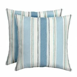 Wholesale 🔥 Arden Selections Outdoor Toss Pillow (2 Pack) - 16"L X 16"W - 16"L X 16"W Taupe Grey Linen Stripe ⭐