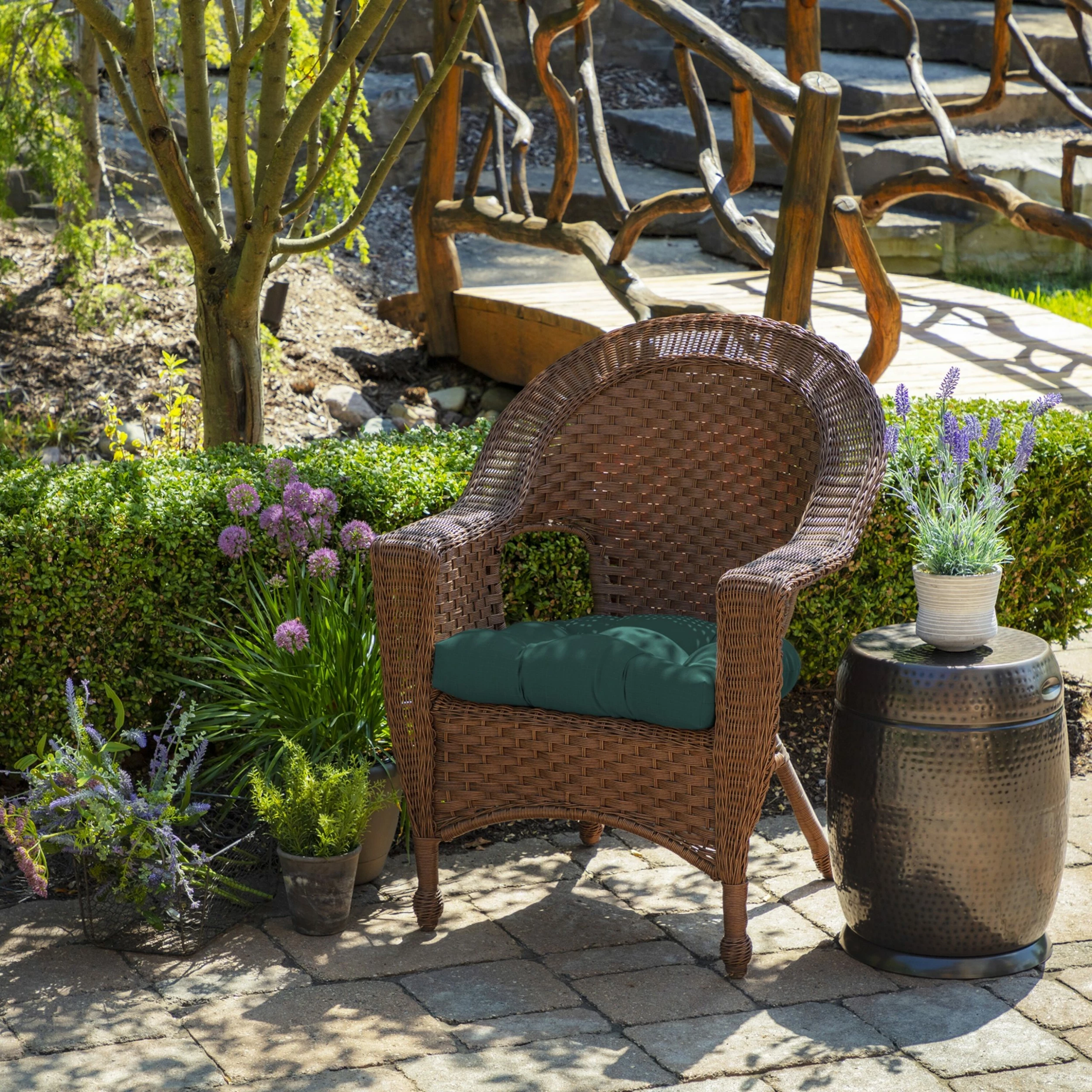 Brand new 👏 Arden Selections Outdoor Wicker Chair Cushion (2 Pack) - 18"L X 20"W - 18"L X 20"W French Blue Texture 👏 8 Brand new 👏 Arden Selections Outdoor Wicker Chair Cushion (2 Pack) - 18"L X 20"W - 18"L X 20"W French Blue Texture 👏 - Image 8