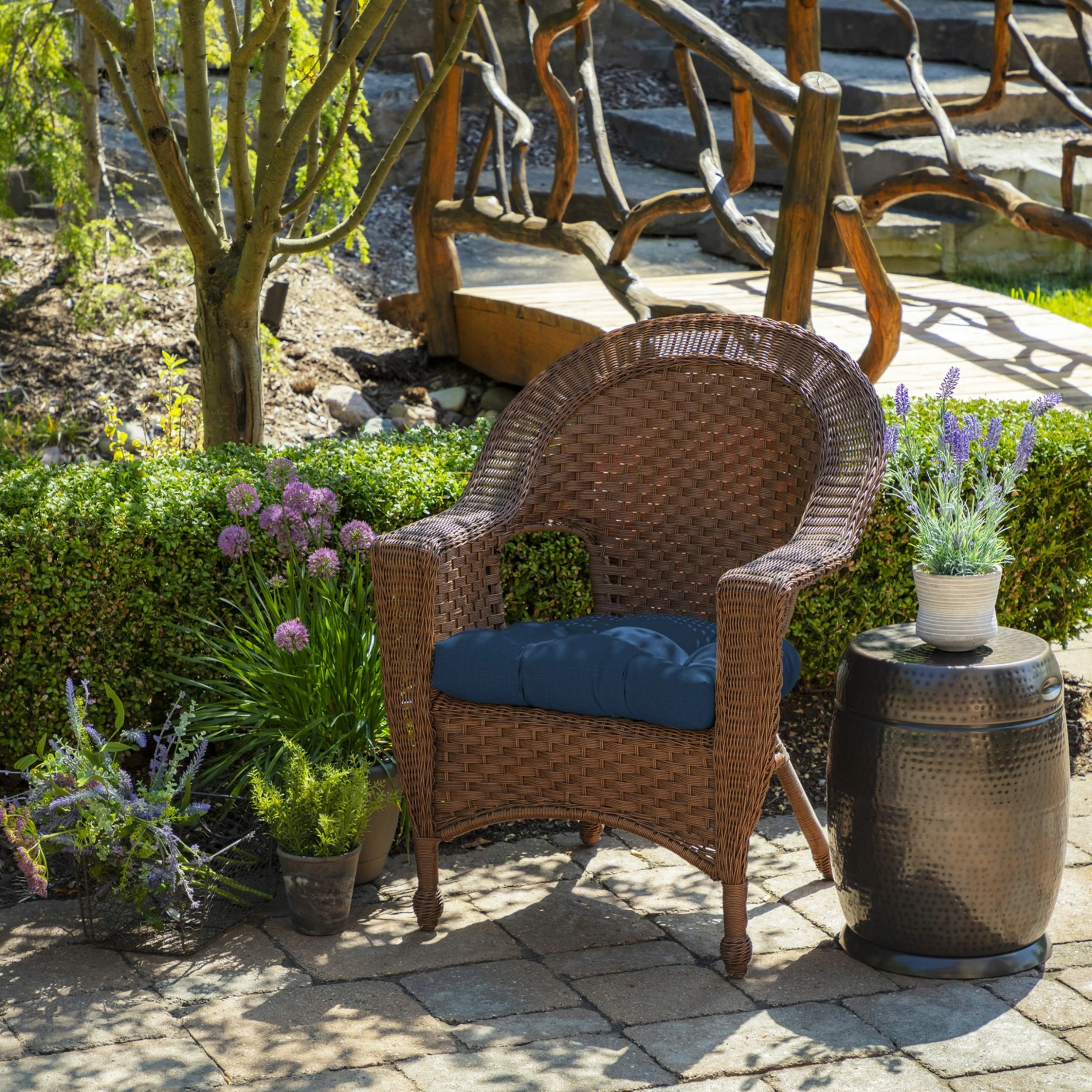 Brand new 👏 Arden Selections Outdoor Wicker Chair Cushion (2 Pack) - 18"L X 20"W - 18"L X 20"W French Blue Texture 👏 12 Brand new 👏 Arden Selections Outdoor Wicker Chair Cushion (2 Pack) - 18"L X 20"W - 18"L X 20"W French Blue Texture 👏 - Image 12