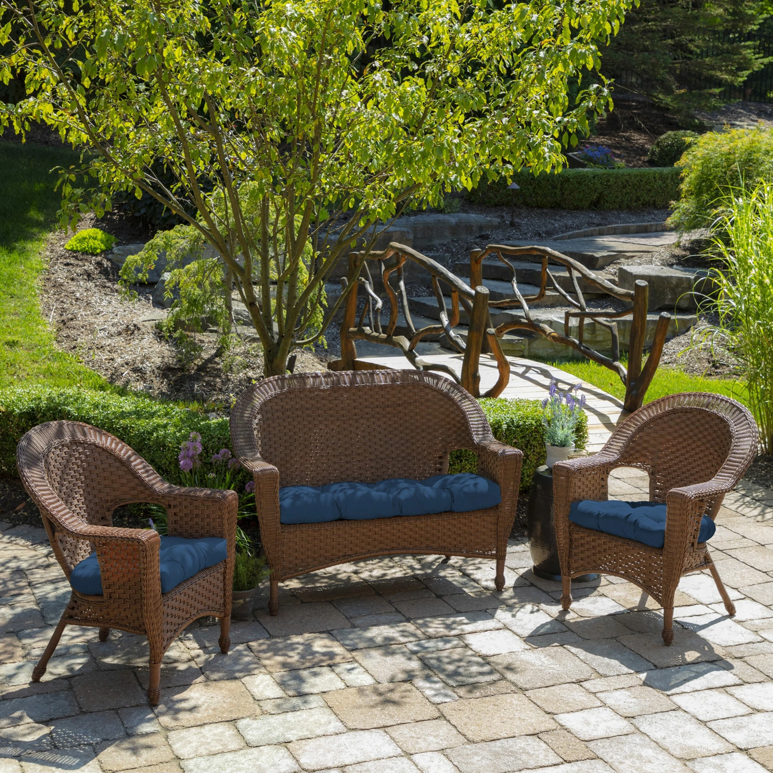 Brand new 👏 Arden Selections Outdoor Wicker Chair Cushion (2 Pack) - 18"L X 20"W - 18"L X 20"W French Blue Texture 👏 13 Brand new 👏 Arden Selections Outdoor Wicker Chair Cushion (2 Pack) - 18"L X 20"W - 18"L X 20"W French Blue Texture 👏 - Image 13