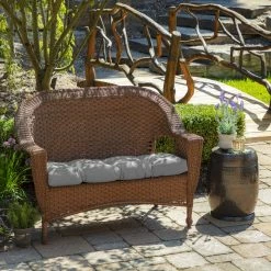 Alternative view of Budget 💯 Arden Selections Paloma Woven Outdoor Tufted Loveseat Cushion - 18 In L X 41.5 In W X 5 In H ✔️