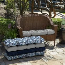 Budget 💯 Arden Selections Paloma Woven Outdoor Tufted Loveseat Cushion - 18 In L X 41.5 In W X 5 In H ✔️ -Arden Selections Shop Arden Selections Paloma Woven Outdoor Tufted Loveseat Cushion 3