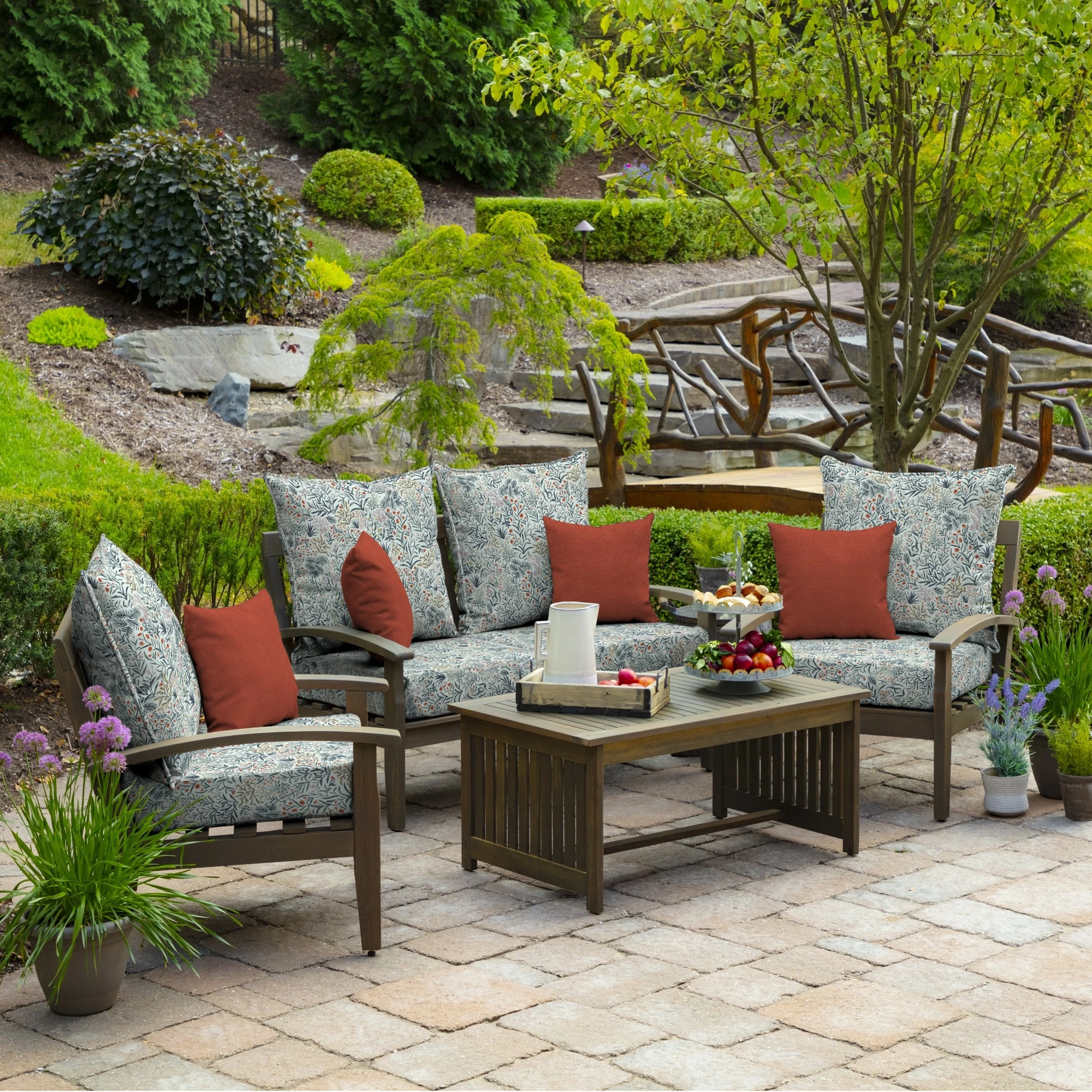 Best Sale 🎉 Arden Selections Pistachio Botanical Outdoor 24 In. Conversation Set Cushion - 24 (L) X 24 (W) X 5.75 (H) 🔥 - Image 5