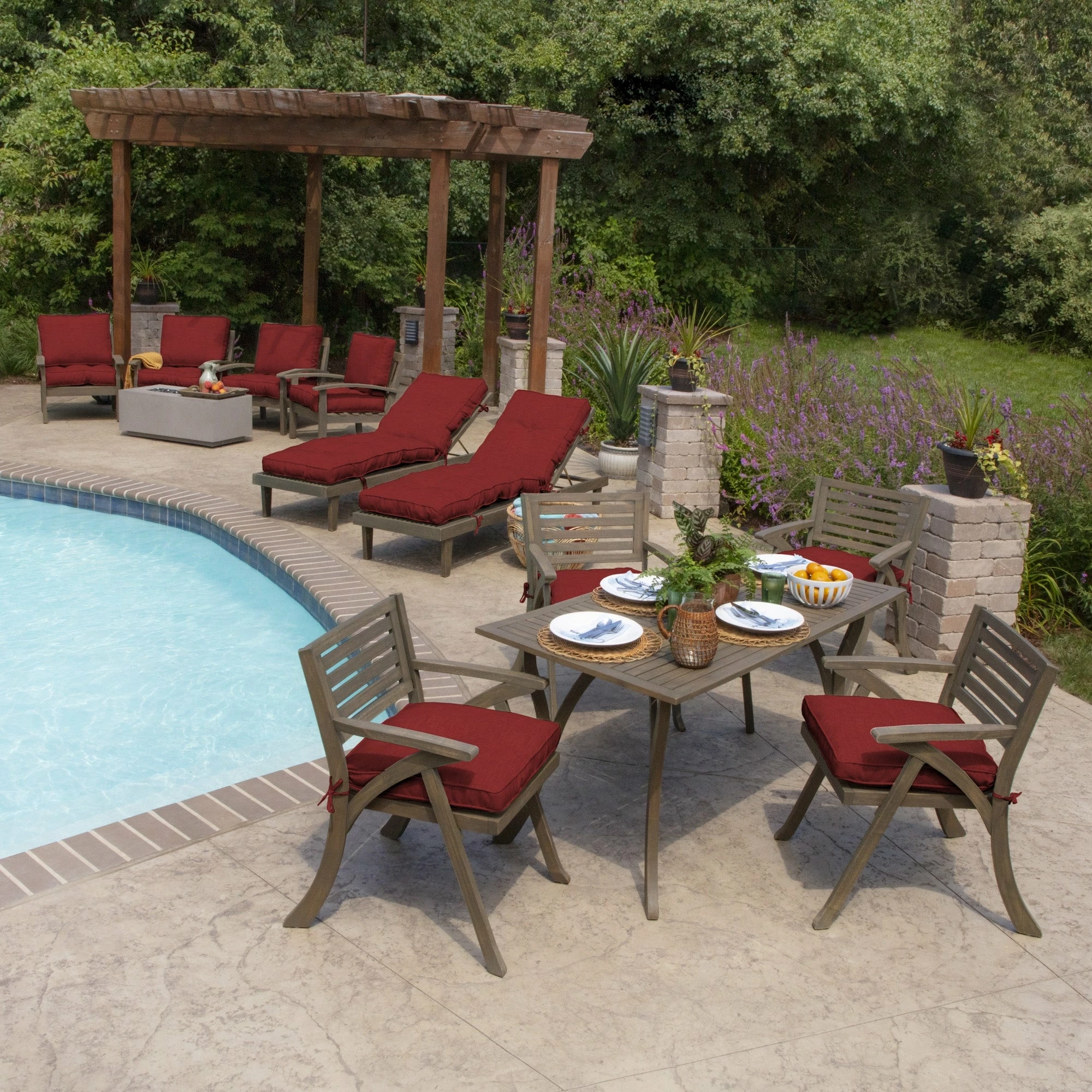 Top 10 🔔 Arden Selections Plush PolyFill 20 X 20 In. Solid Leala Outdoor Dining Seat Cushion Ruby Red Leala 💯 - Image 10