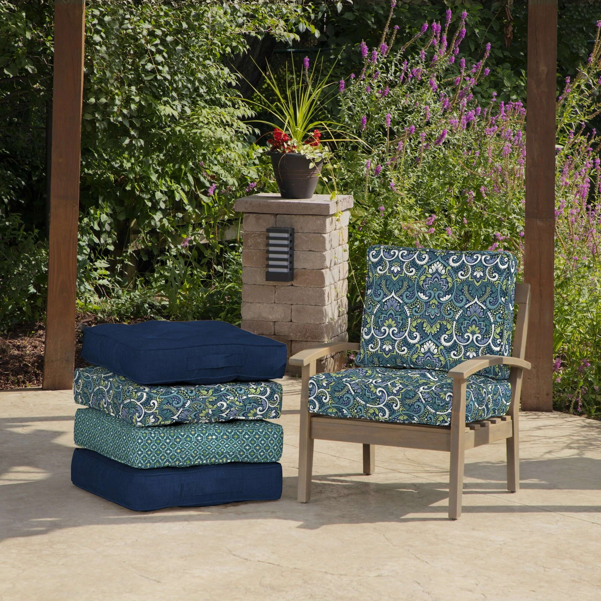Top 10 โค๏ธ Arden Selections Plush PolyFill 24 X 24 In. Outdoor Deep Seat Cushion Set Sapphire Blue Leala Blue ๐ - Image 14